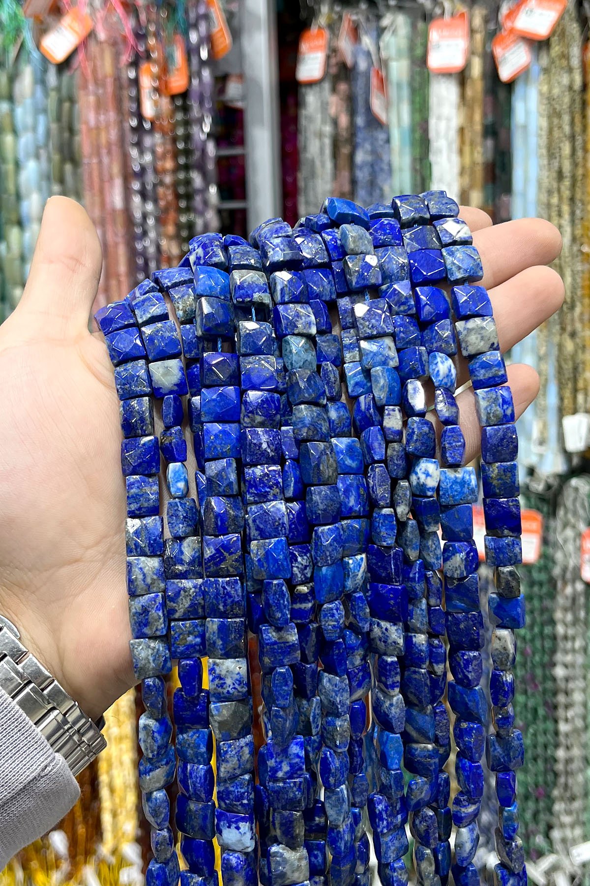 Lapis Lazuli Taşı Yatsı Kare Özel Kesim 10x5mm Doğal Taş Dizi