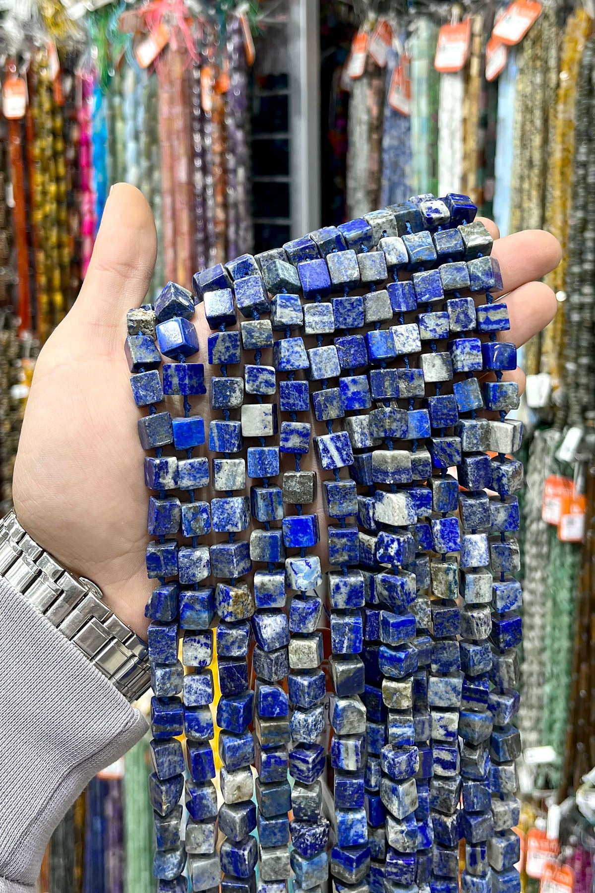 Lapis Lazuli Doğal Taş Küp Kesim 9mm Dizi