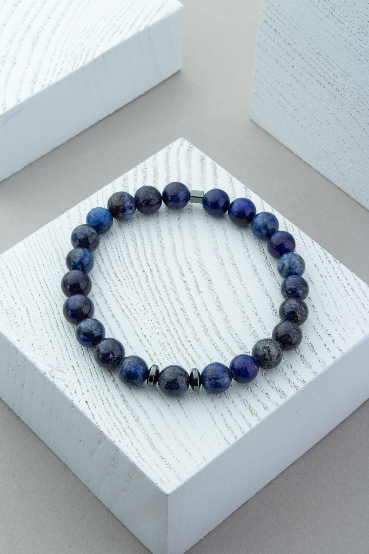 Lapis Lazuli Doğal Taş Küre Kesim Bileklik