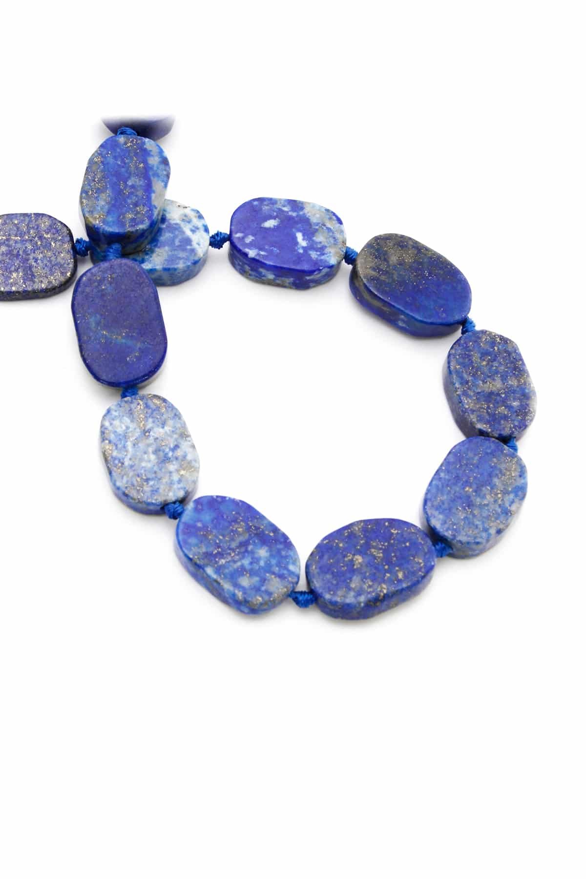 Lapis Lazuli Natural Stone Oval Cut String Of Beads