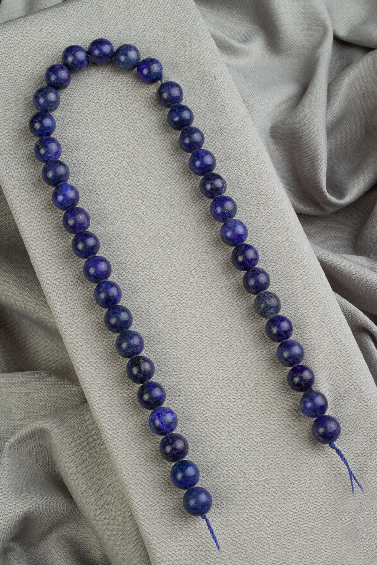 Lapis Lazuli Natural Stone Shiny Globe Cut 10mm String Of Beads