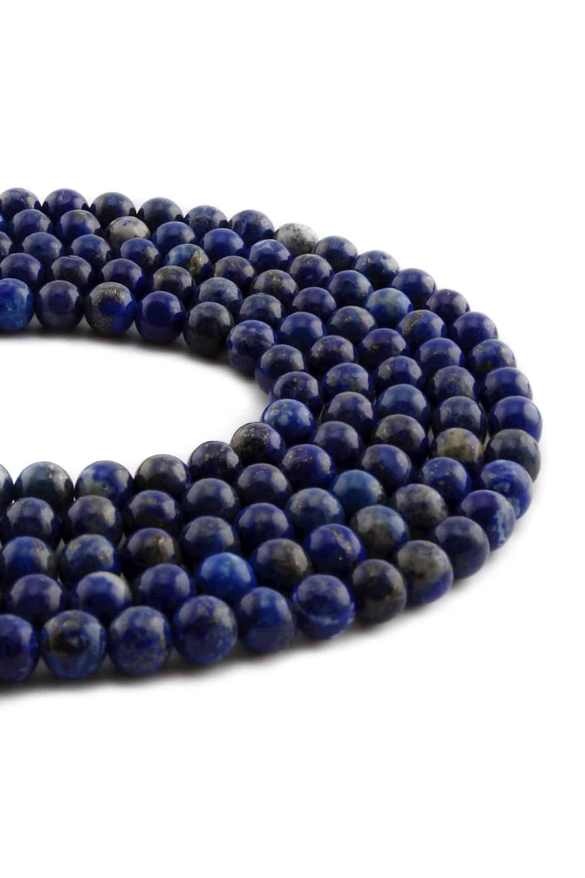 Lapis Lazuli Taşı Küre Kesim Parlak 6mm Doğal Taş Dizi [AA]