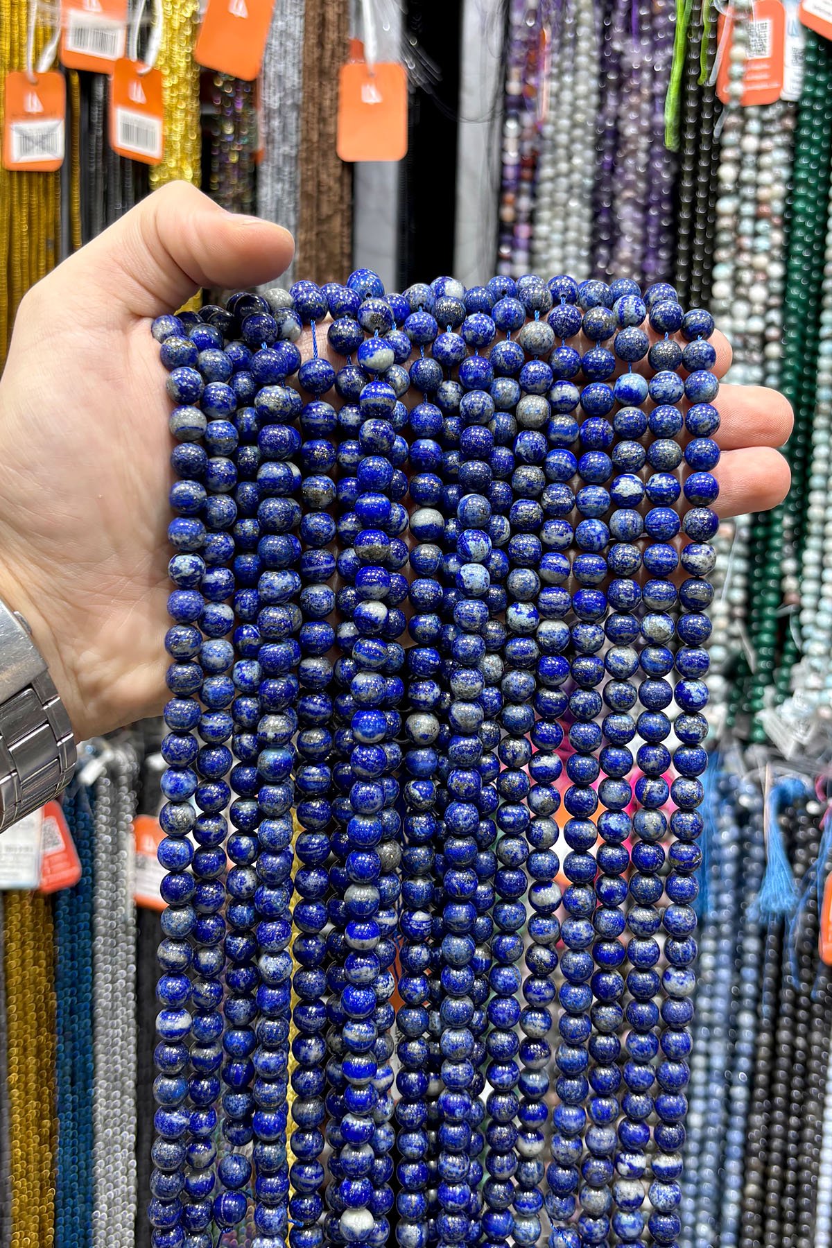 Lapis Lazuli Taşı Küre Kesim Parlak 8mm Doğal Taş Dizi