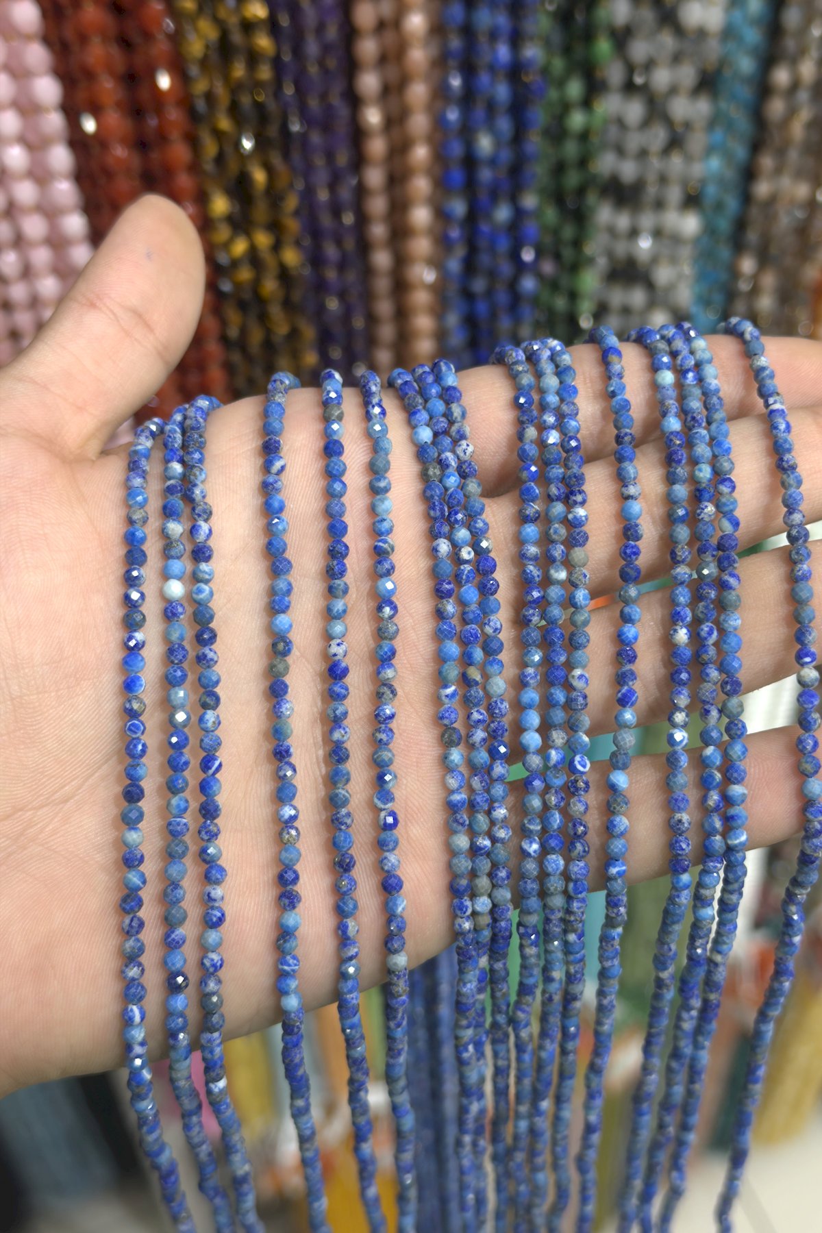 Lapis Lazuli Stone Faceted 3mm Bead Strand [AA]