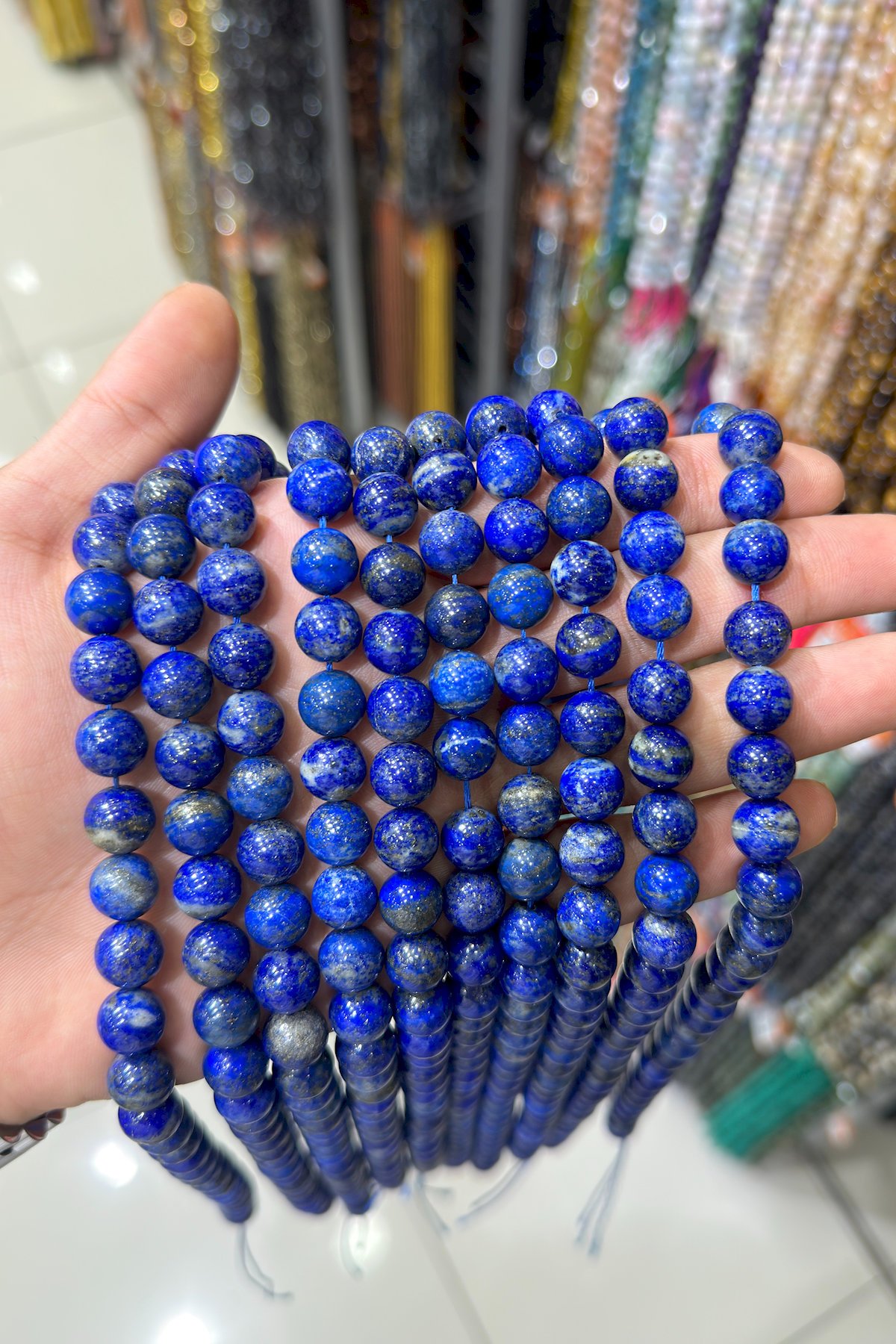 Lapis Lazuli Taşı Küre Kesim 10mm Doğal Taş Dizi