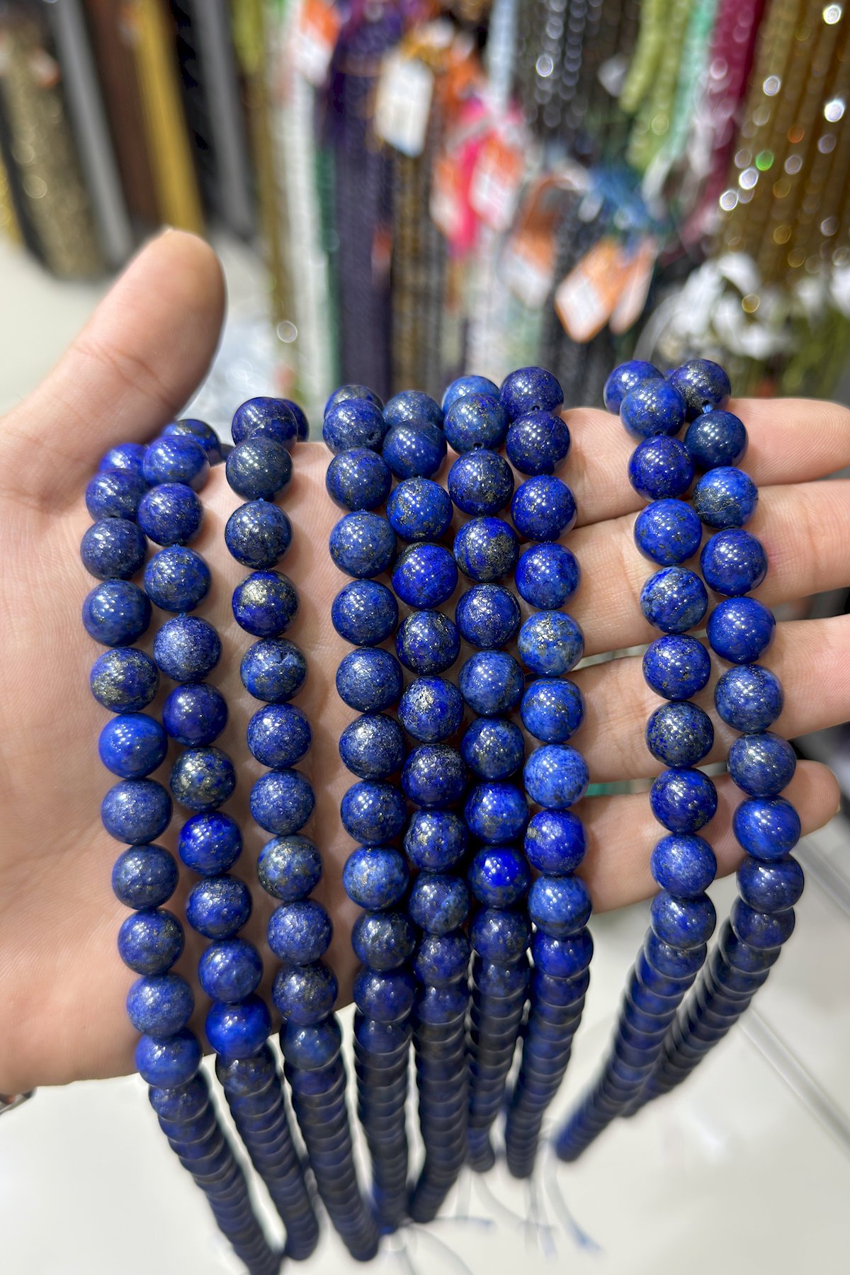 Lapis Lazuli Stone Round-Cut Shiny 10mm Bead Strand