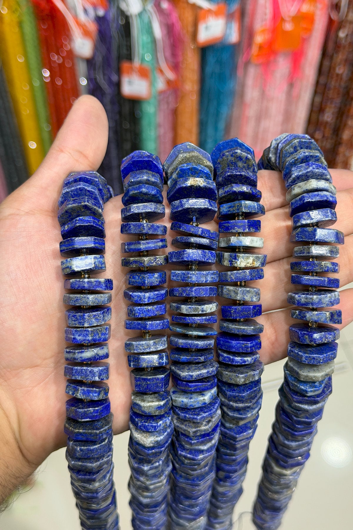 Lapis Lazuli Taşı Rondela Kesim 14x4mm Doğal Taş Dizi