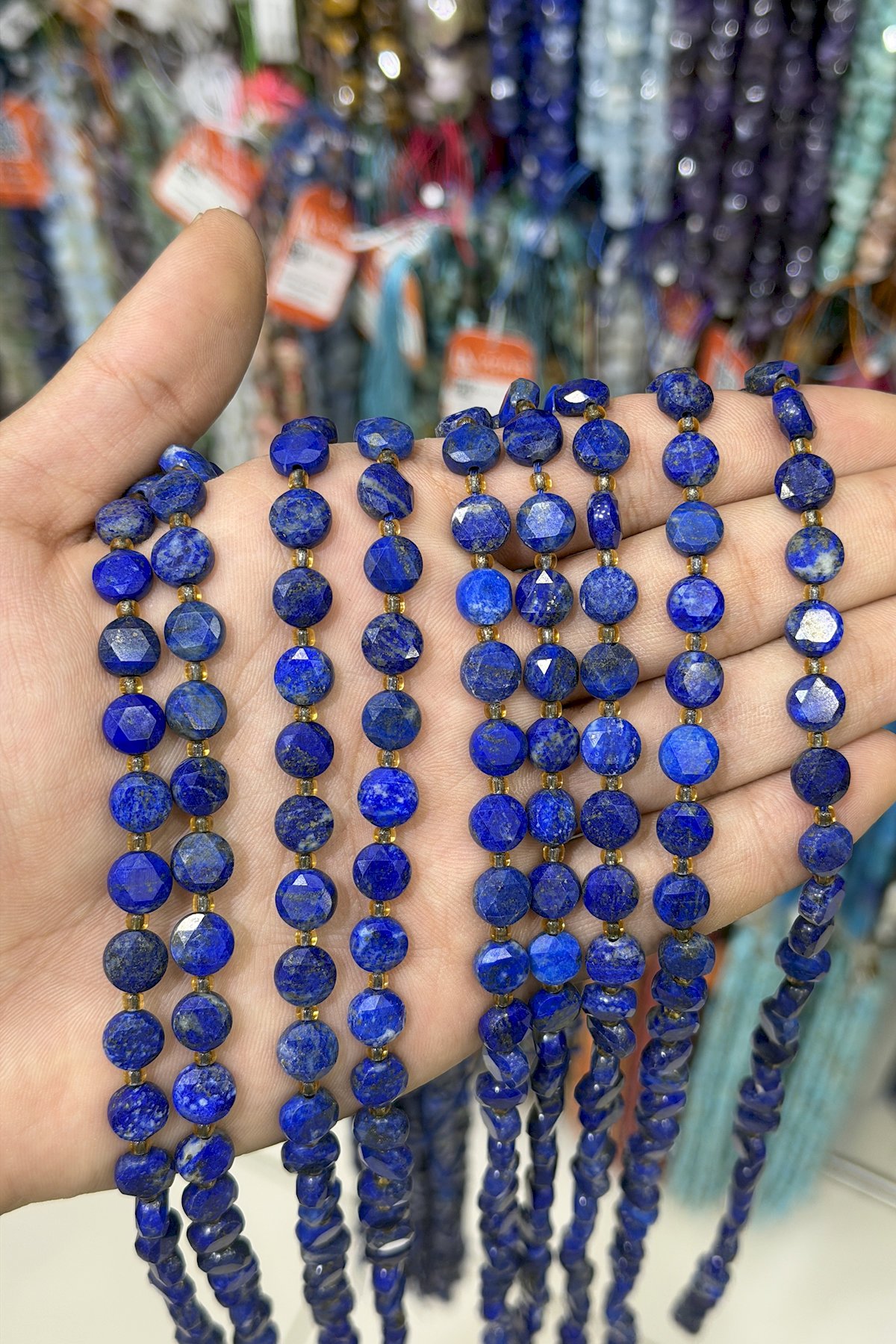 Lapis Taşı Yassı Faset Kesim 8mm Dizi
