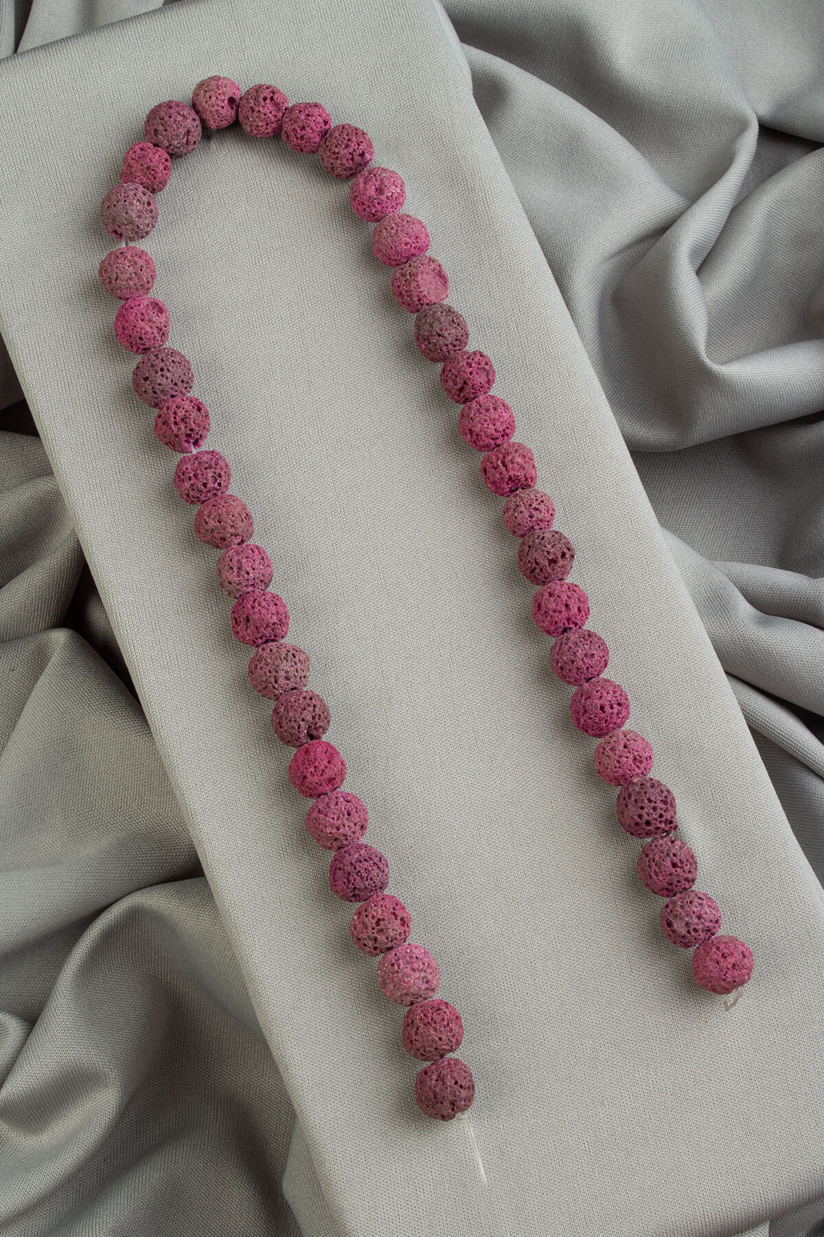 Lav Taşı Doğal Taş Mat Açık Pembe Küre Kesim 10mm Dizi [AA]