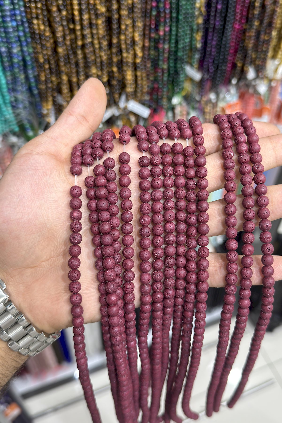 Lav Taşı Küre Kesim Mat Bordo 6mm Doğal Taş Dizi