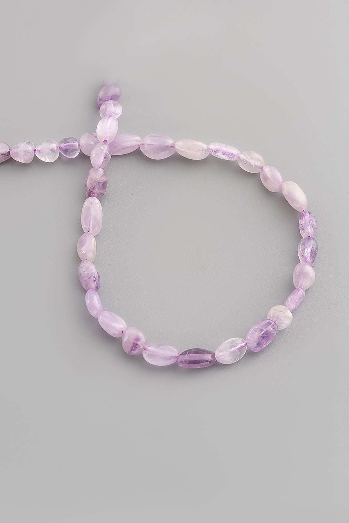 Lavendar Ametist Taşı Tımbıl Kesim 6x8mm Doğal Taş Dizi