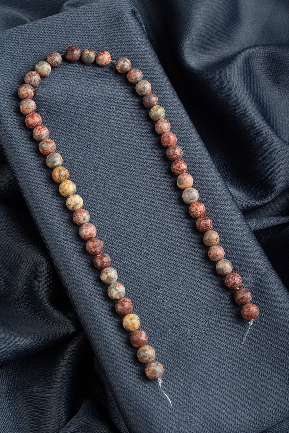 Leopar Jasper Doğal Taş Parlak Kırmızı Küre Kesim 8mm Dizi [AA]