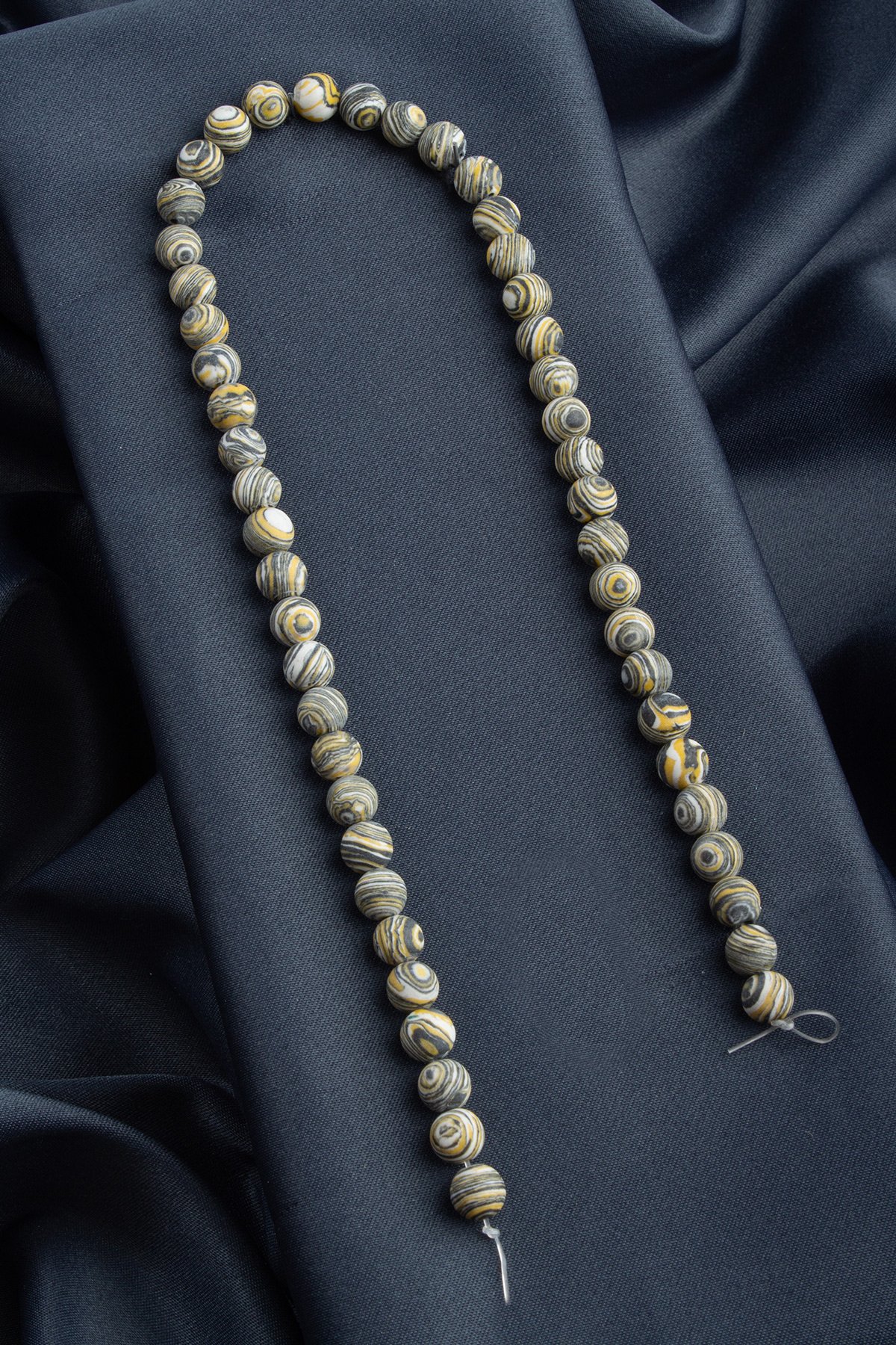 Malakit Doğal Taş Parlak Sarı Küre Kesim 8mm Dizi [B]