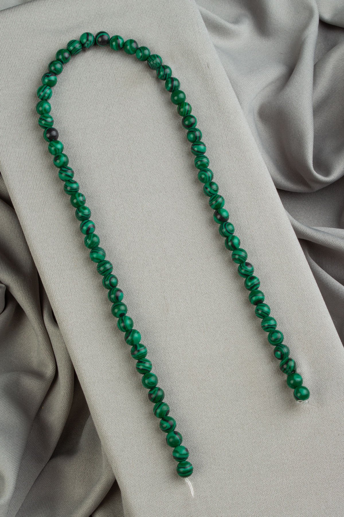 Malakit Sıkma Doğal Taş Parlak Yeşil Küre Kesim 6mm Dizi [B+]