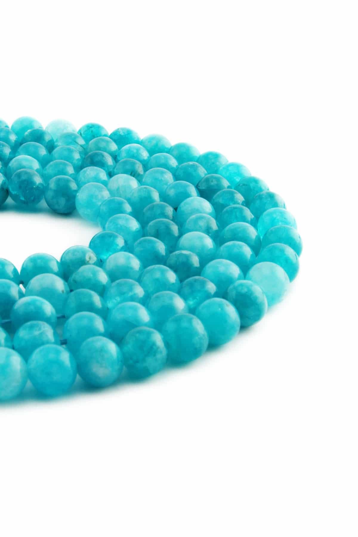 Mavi Kuvars Doğal Taş Parlak Küre Kesim 8mm Dizi