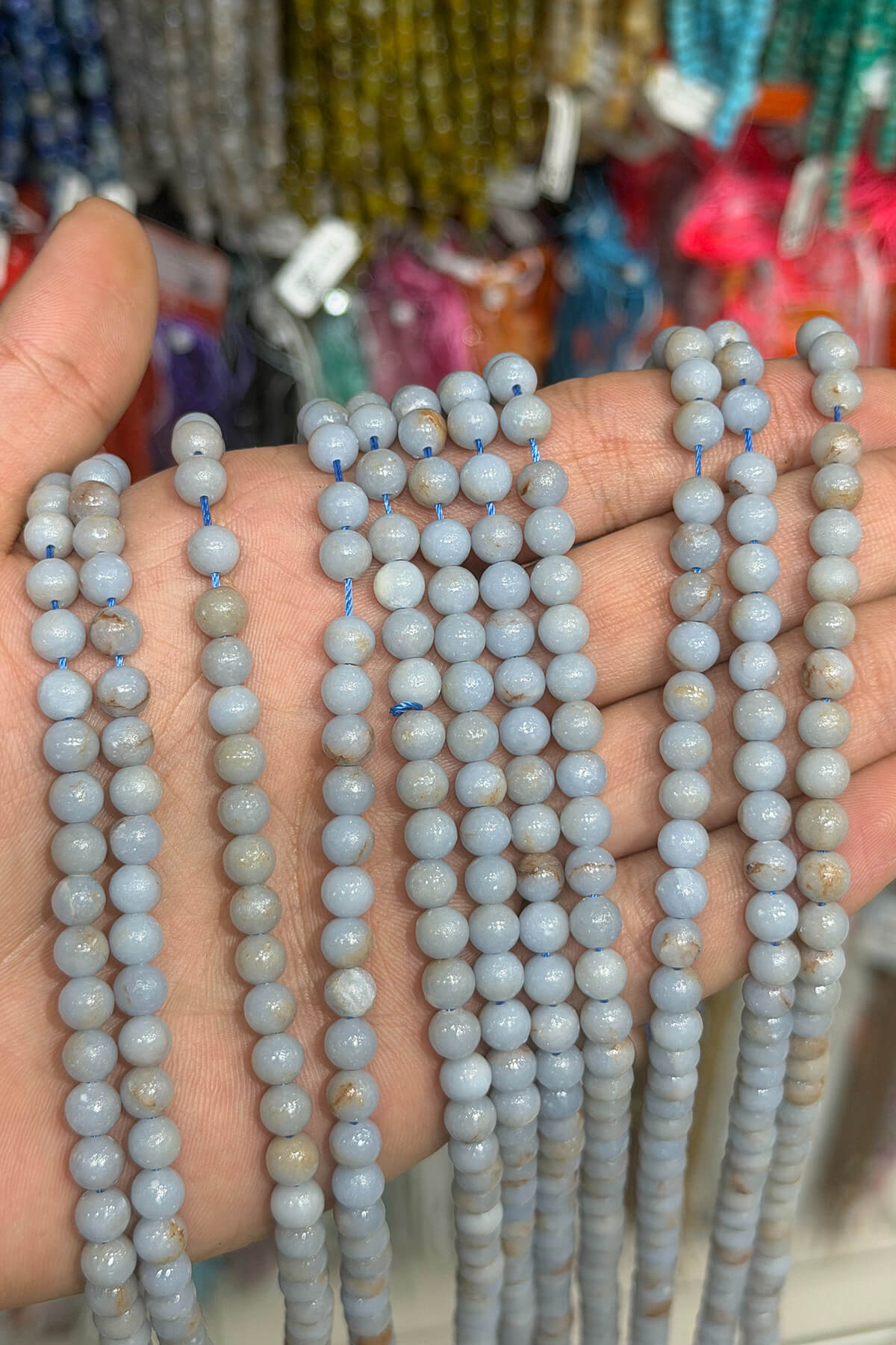 Angel Natural Globe Cut 6mm String Of Beads