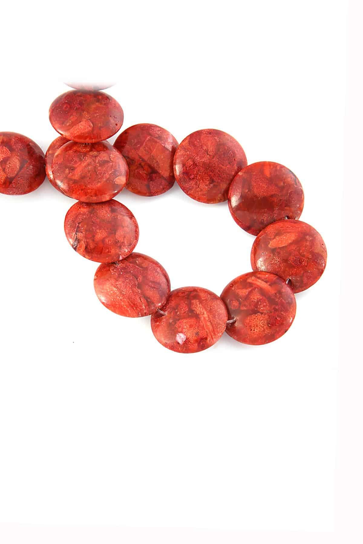 Mercan Taşı Rondela Kesim Pembe 4x6mm Doğal Taş Dizi