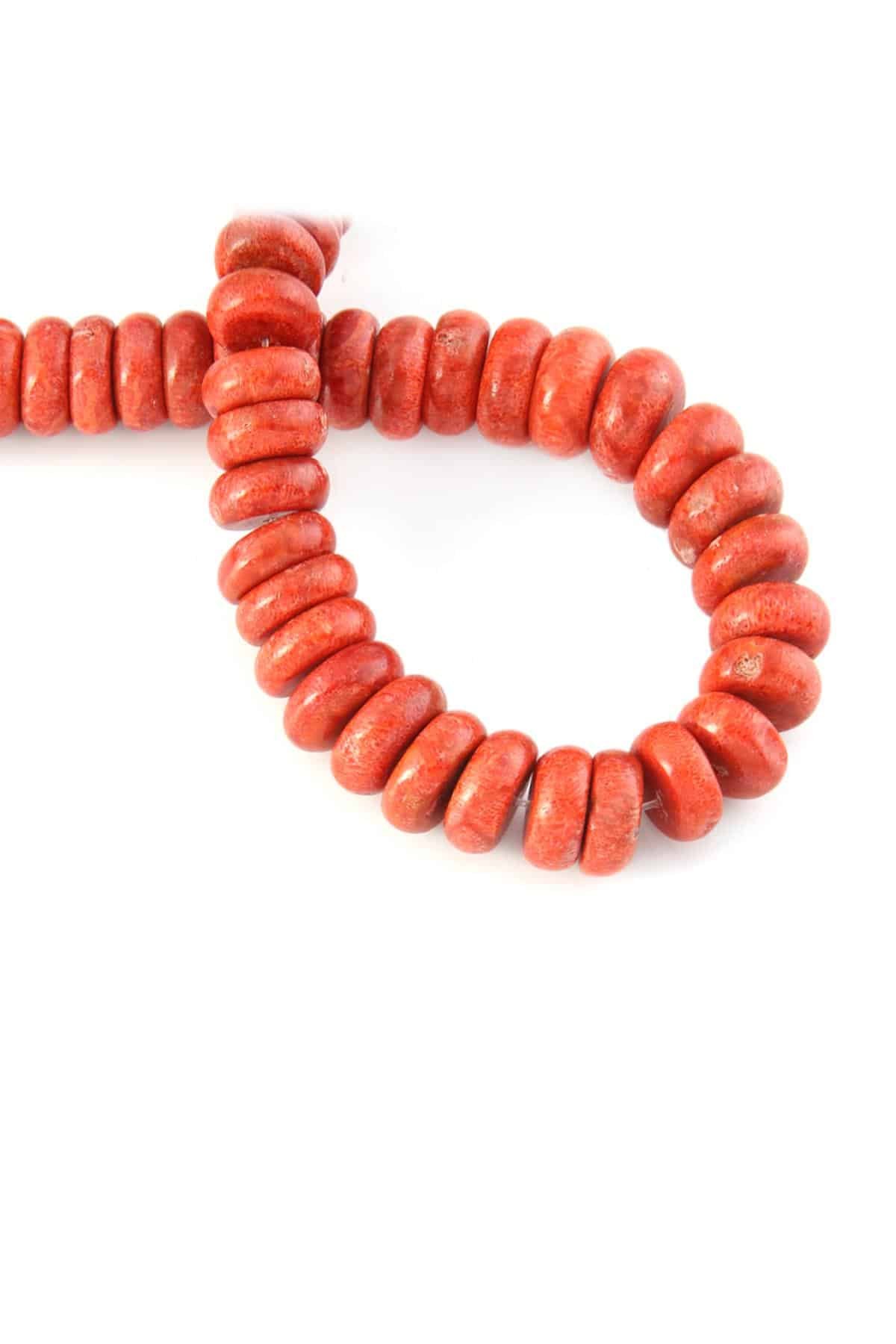 Grass Coral Natural Stone 7x13mm String Of Beads