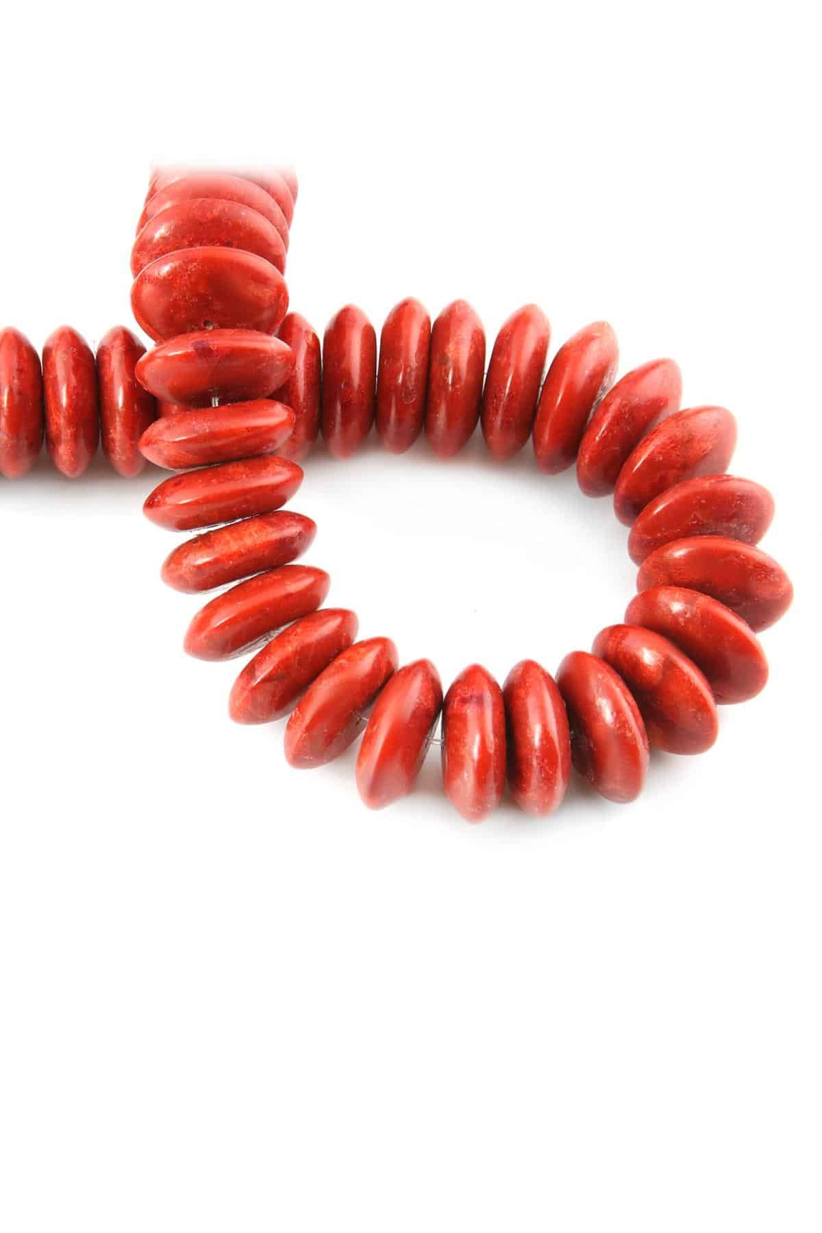 Grass Coral Natural Stone 7x20mm String Of Beads