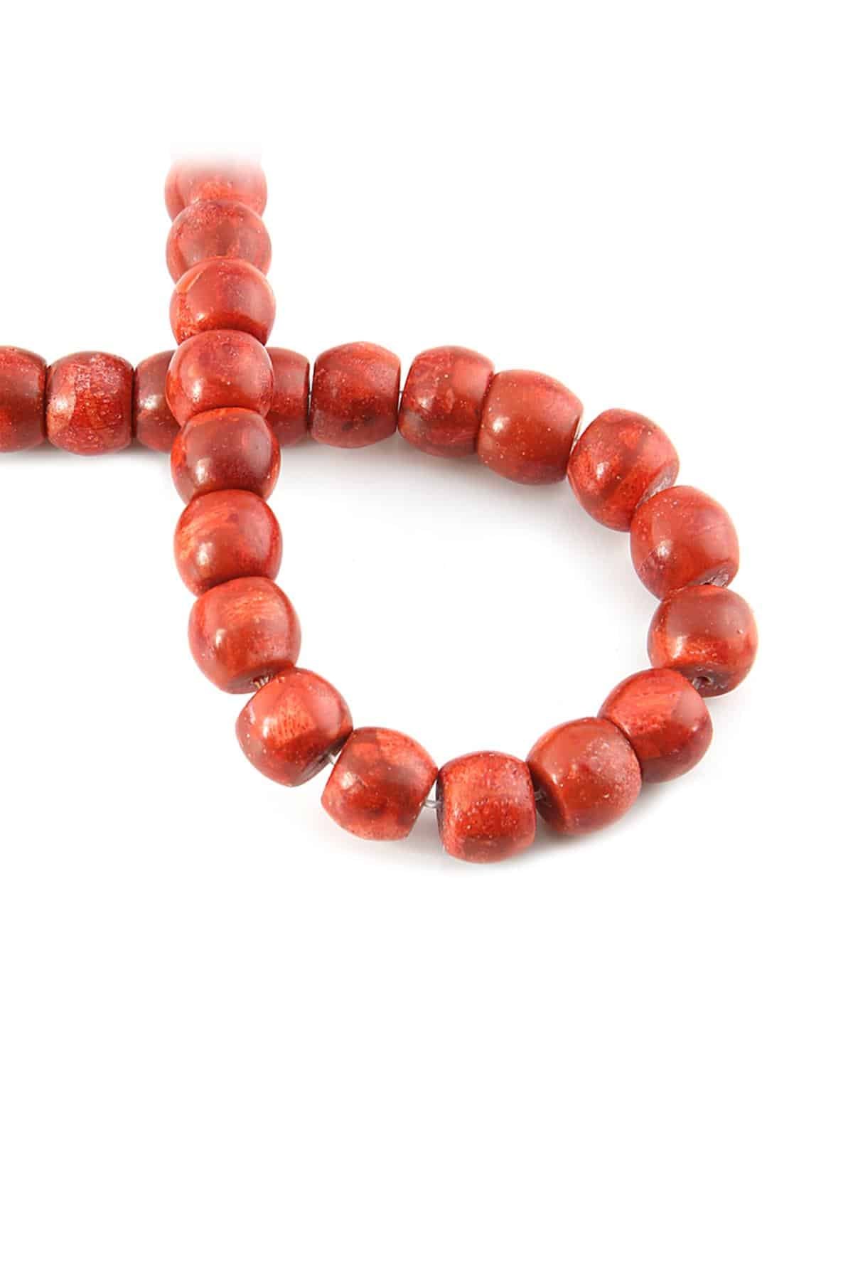 Çim Mercan Taşı Parlak Kırmızı 9x10mm Doğal Taş Dizi [AA]