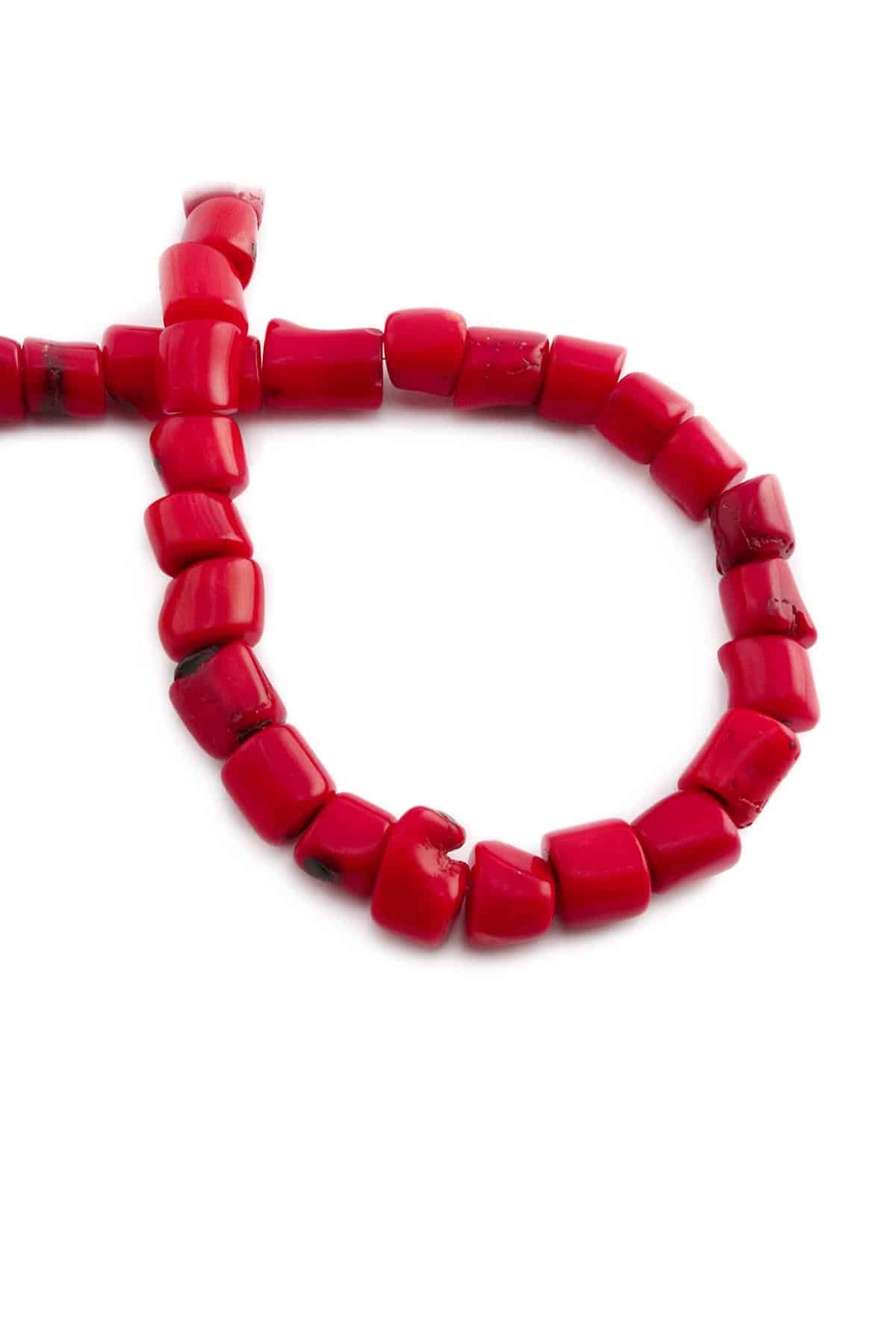 Coral Natural Stone Red Amorphous Cut 15x12mm String Of Beads