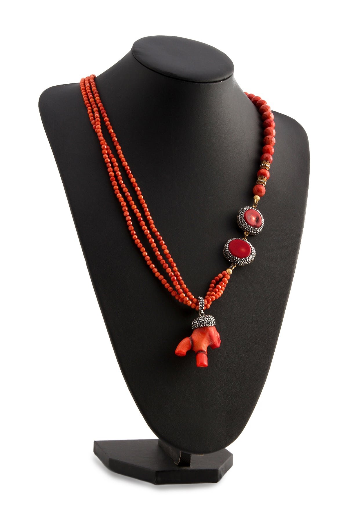 Mercan Doğal Taş Kolye