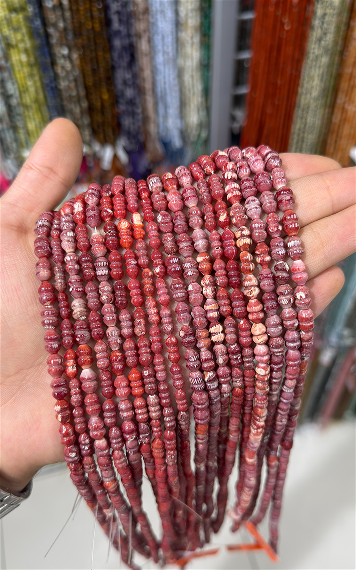 Mercan Doğal Taş Mor Çift Rondela 6x4mm Dizi