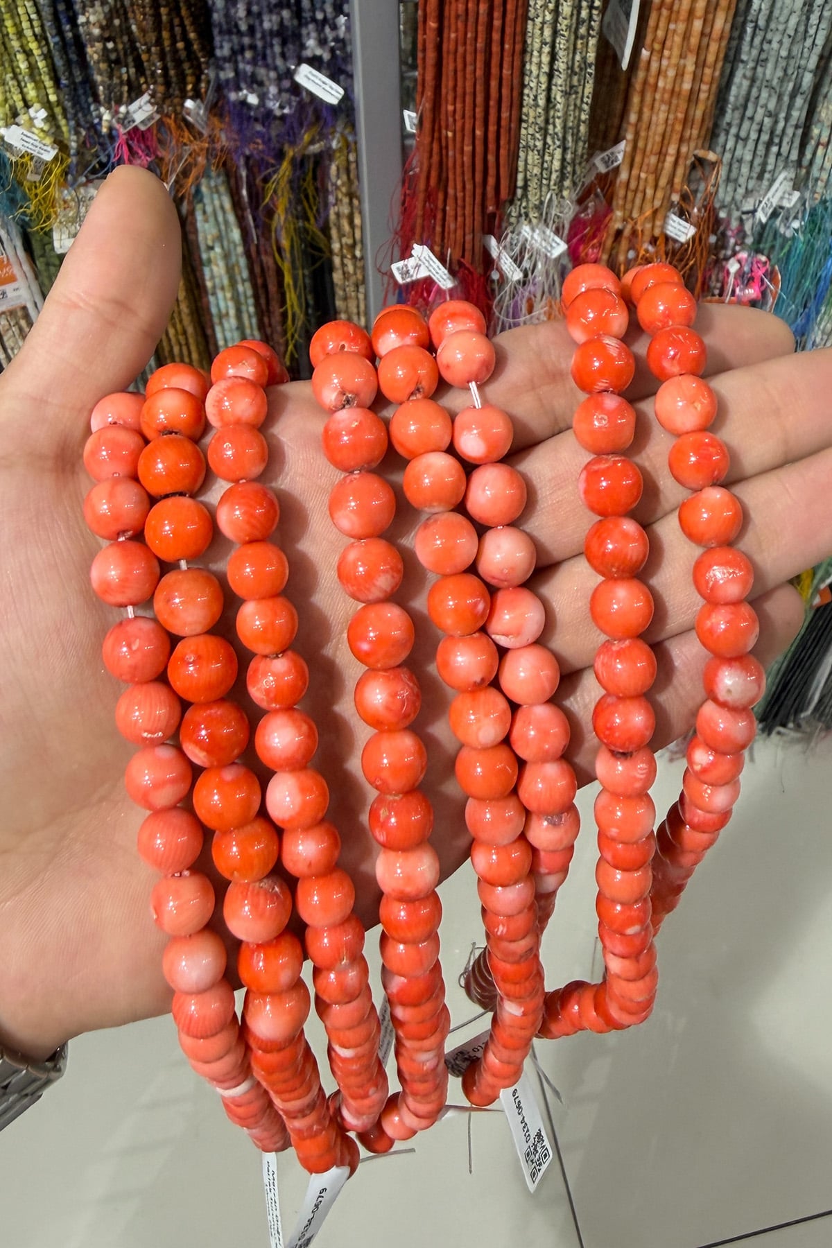 Mercan Doğal Taş Parlak Turuncu Küre 10mm Dizi