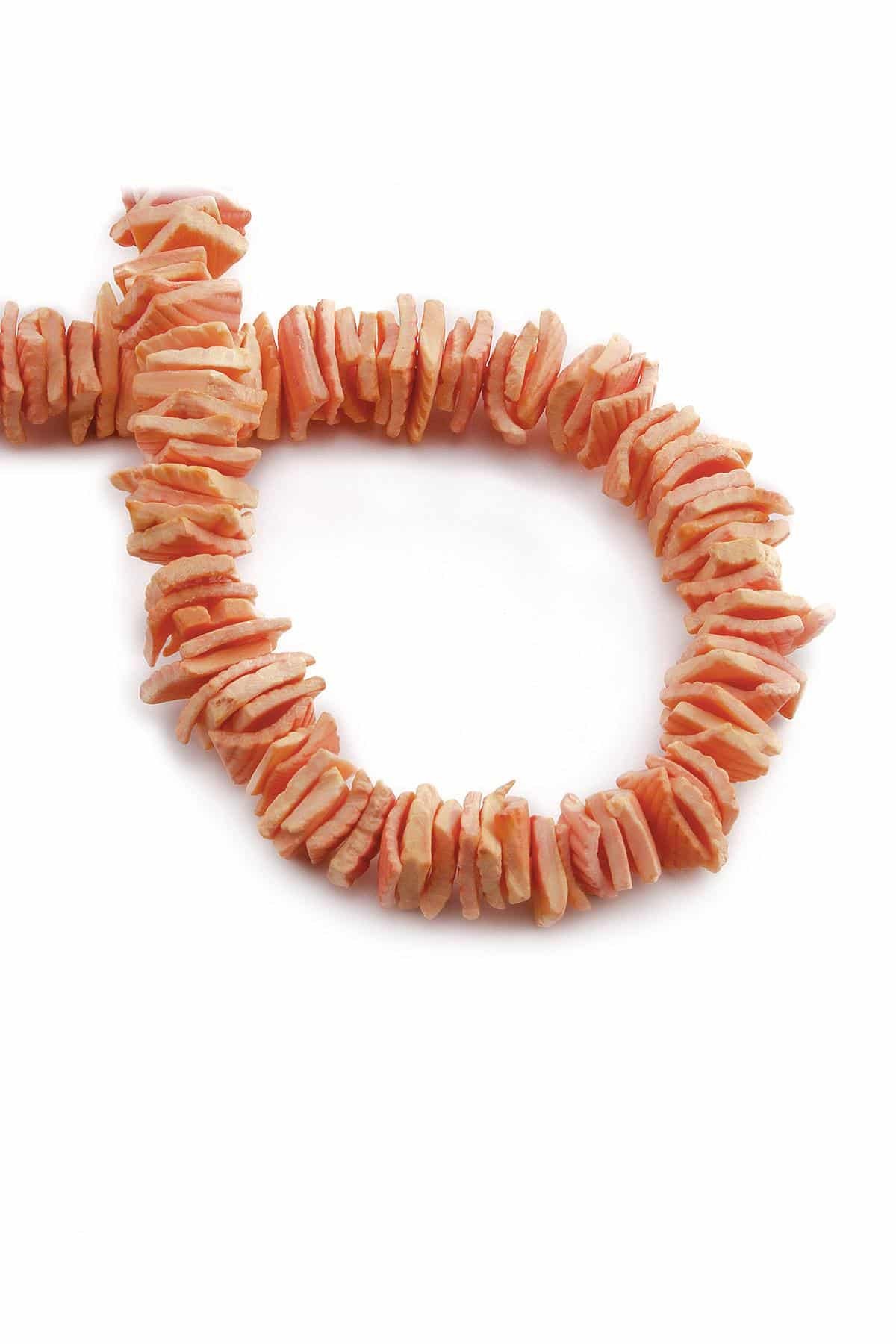 Coral Natural Stone Rough Orange Dore Cut 12x13mm String Of Beads [AB+]