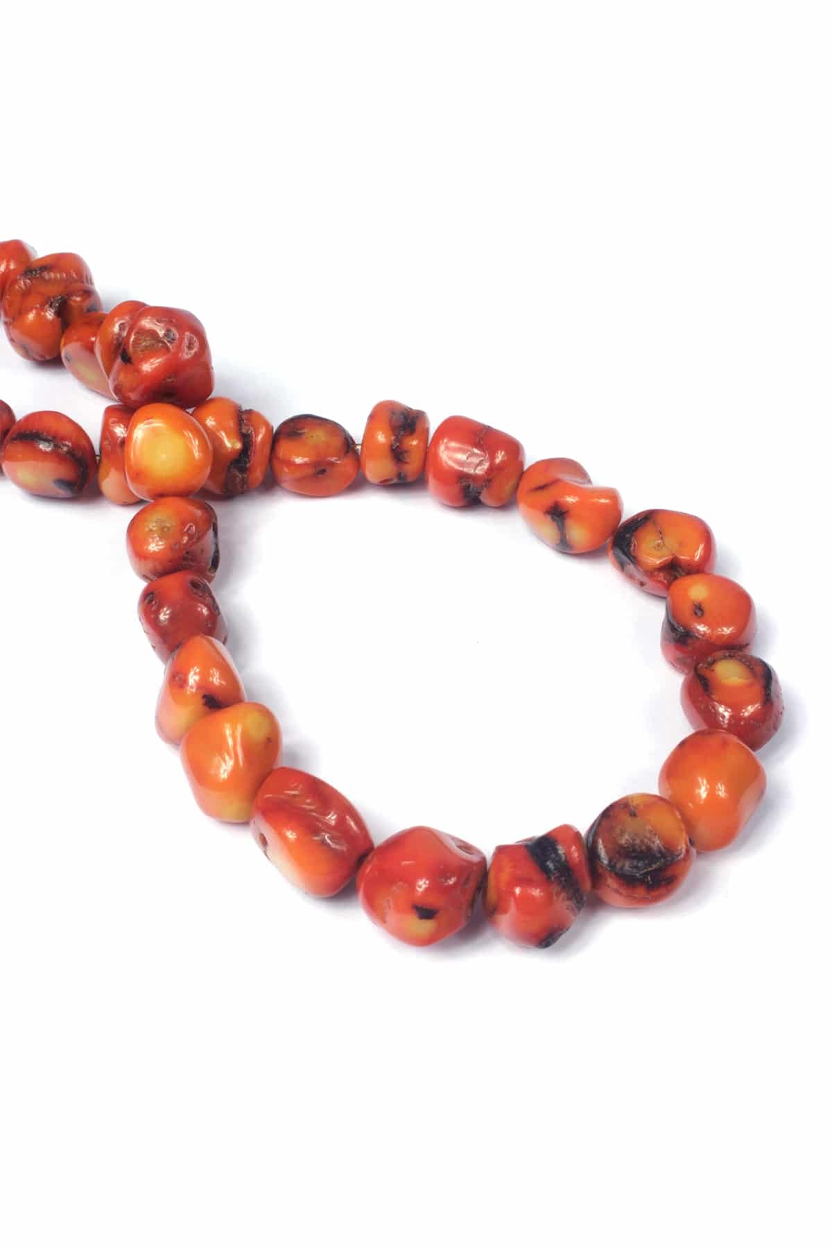 Coral Natural Stone Orange Amorphous Cut 12x10mm String Of Beads
