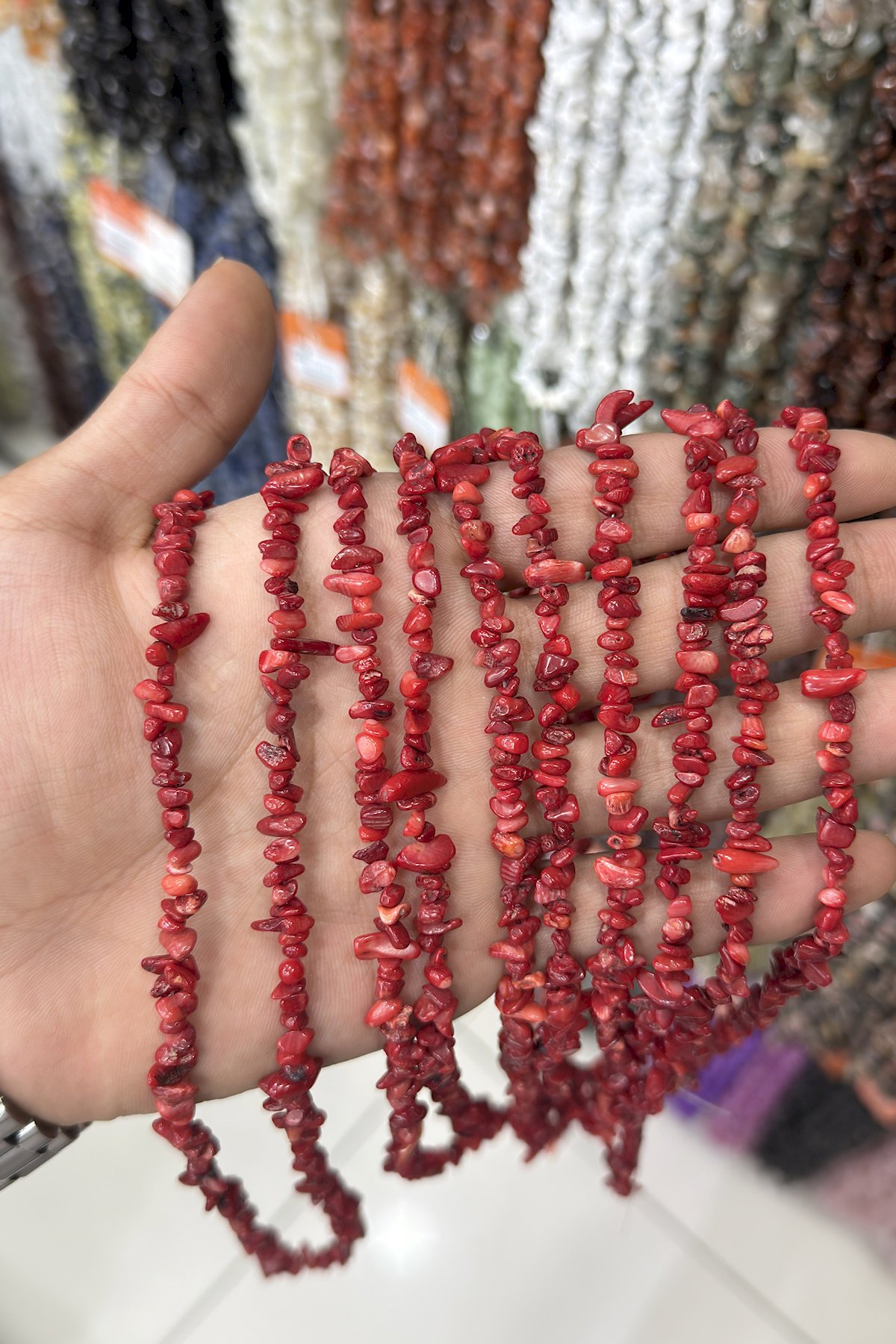 Mercan Kırık Taş Mini Boy 3x5mm Doğal Taş Dizi