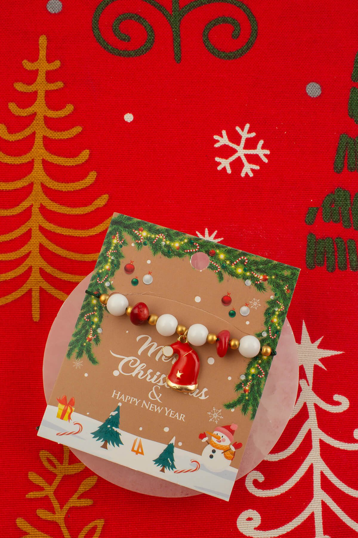 Mercan - Sıkma Doğal Taş Küre Kesim Makrome Bileklik