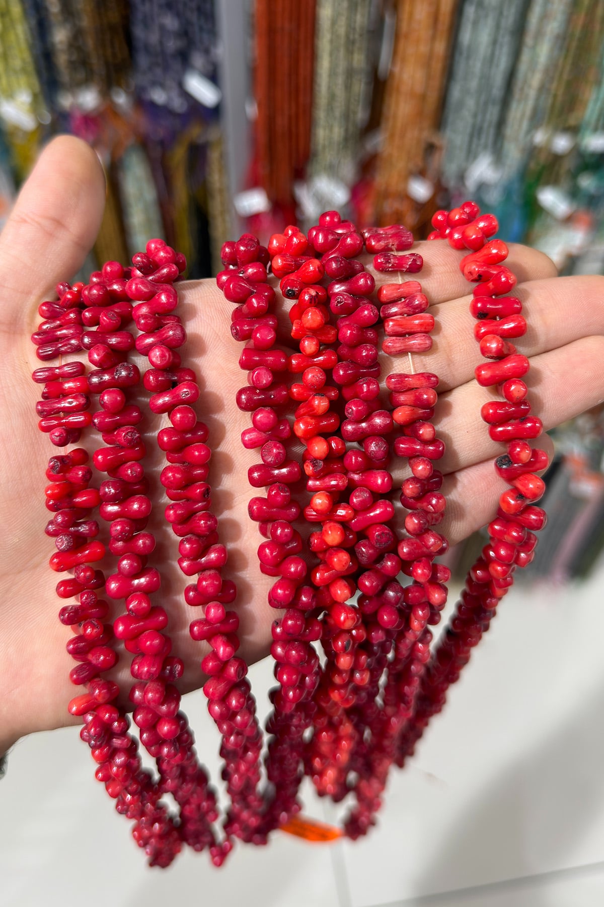 Coral Natural Stone Red 10x4mm String Of Beads