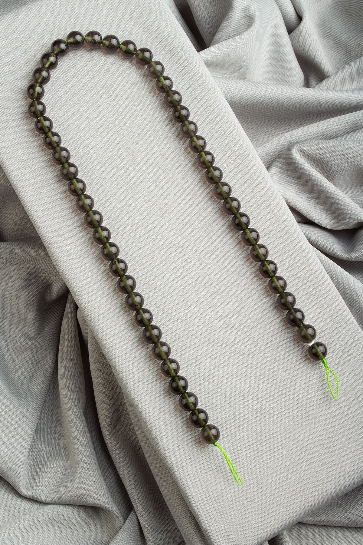 Moldavit Doğal Taş  Küre Kesim 8mm Dizi