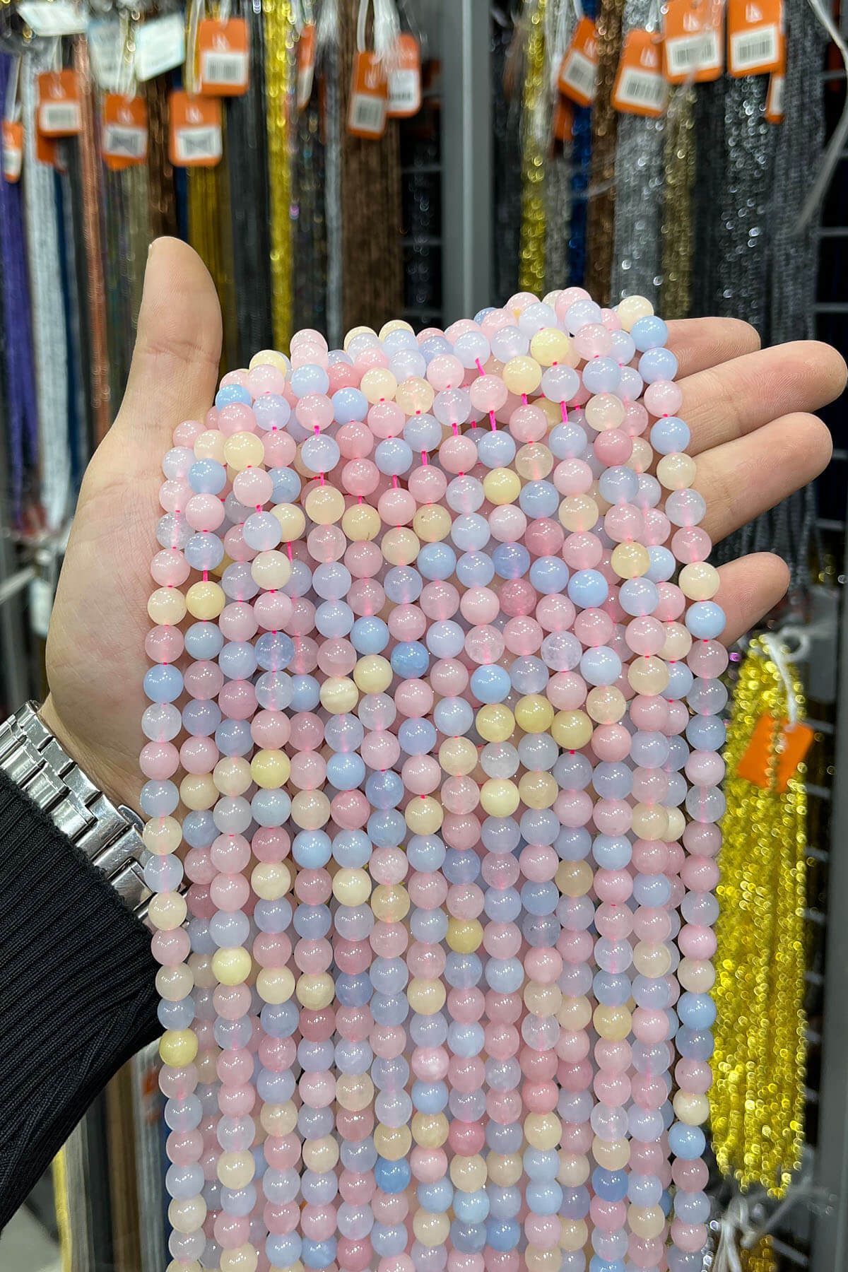 Morganit Taşı Parlak Küre Kesim 8mm Dizi [B]