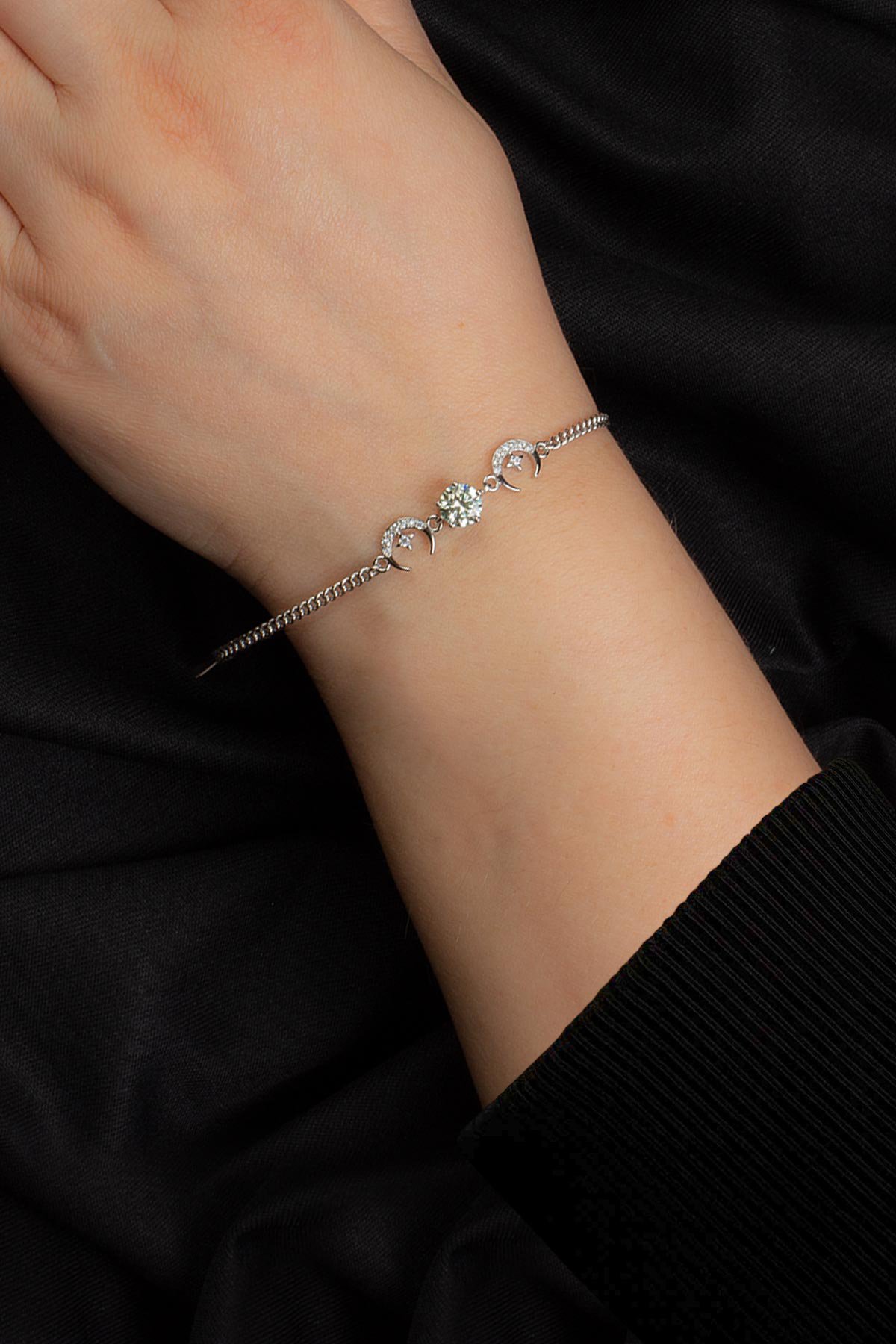 Mozanit Doğal Taş Zincir Bileklik