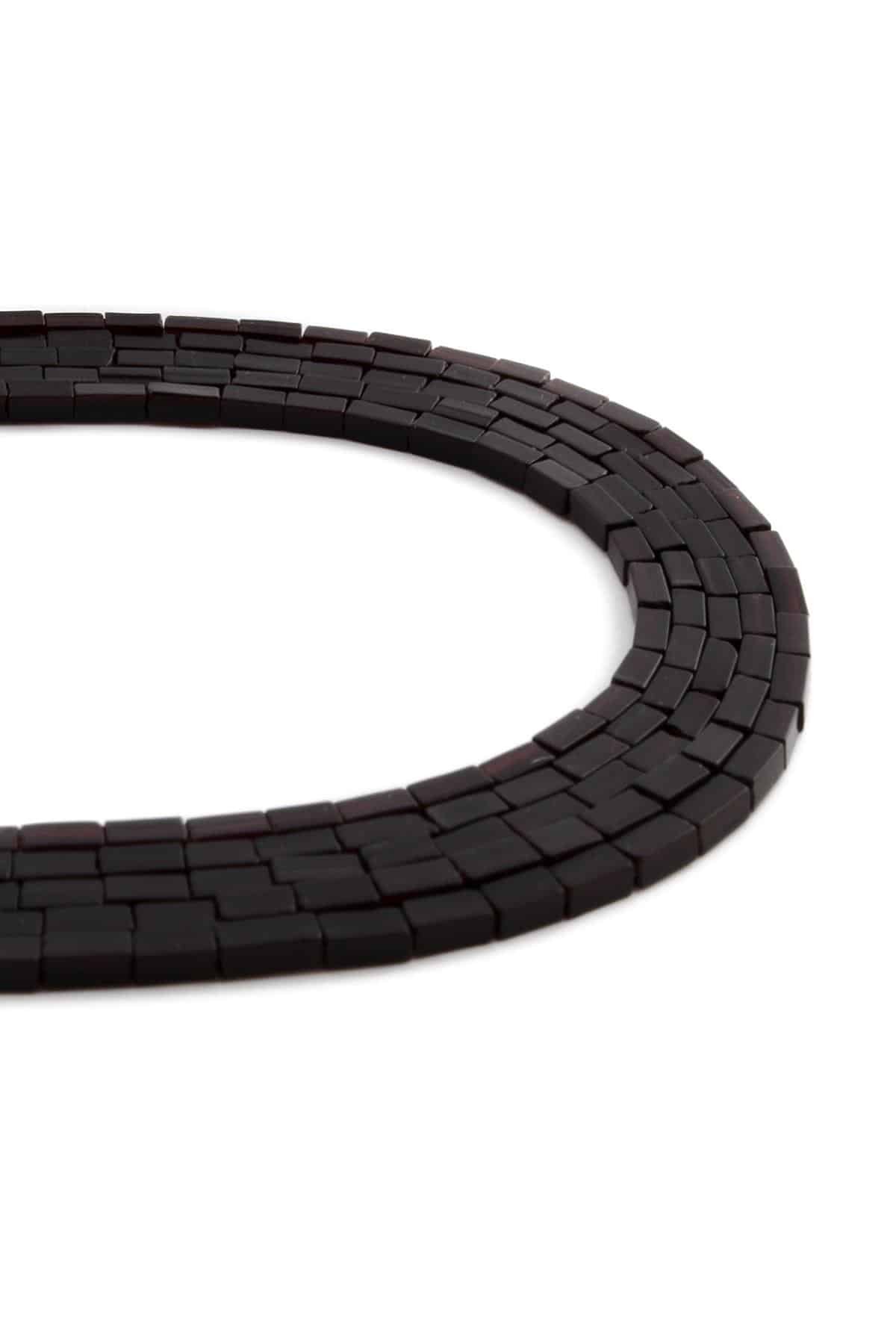 Onyx Natural Stone Shiny Rectangular Cut 2x4mm String Of Beads