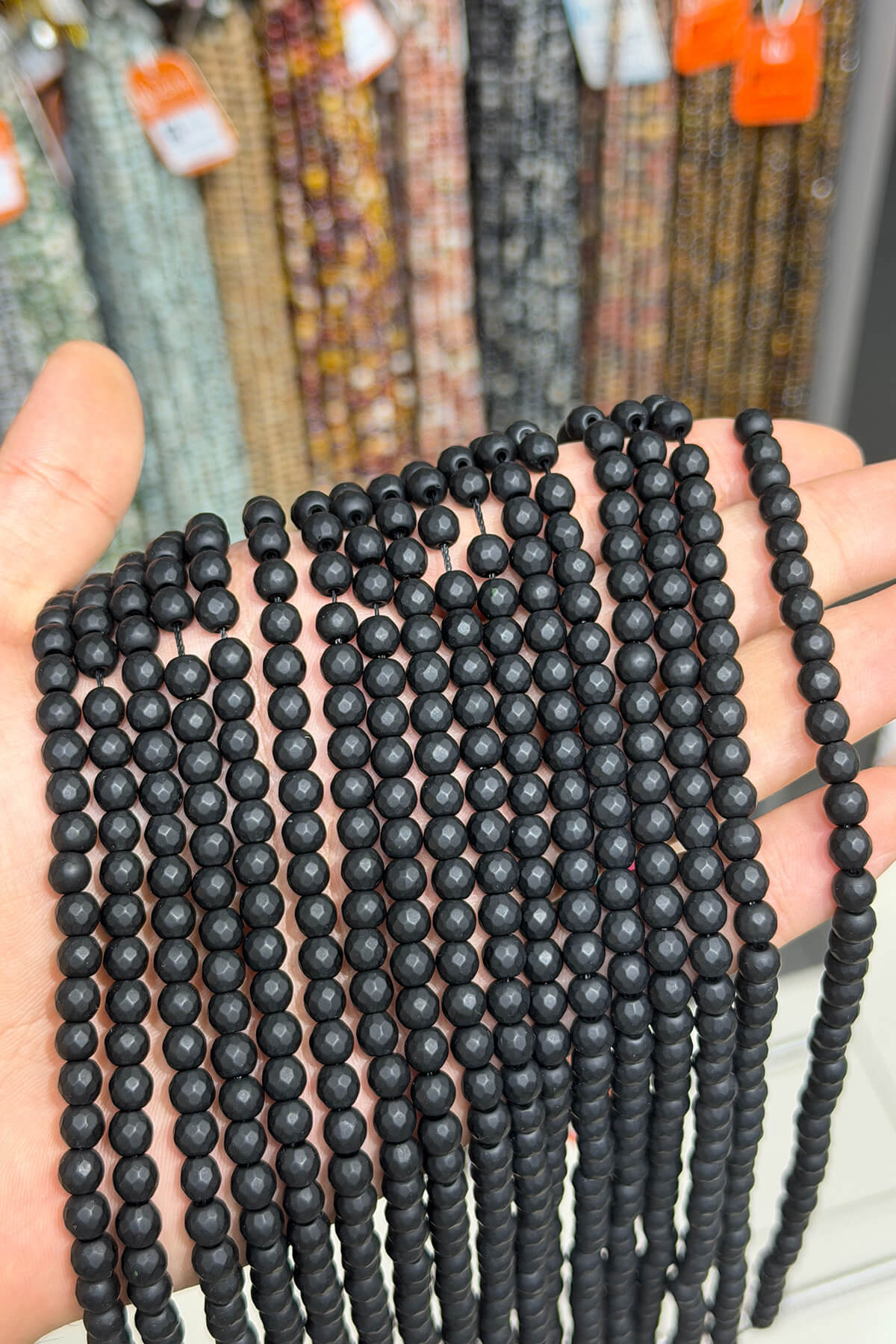 Oniks Taşı Küre Faset Kesim Mat 6mm Doğal Taş Dizi [B]