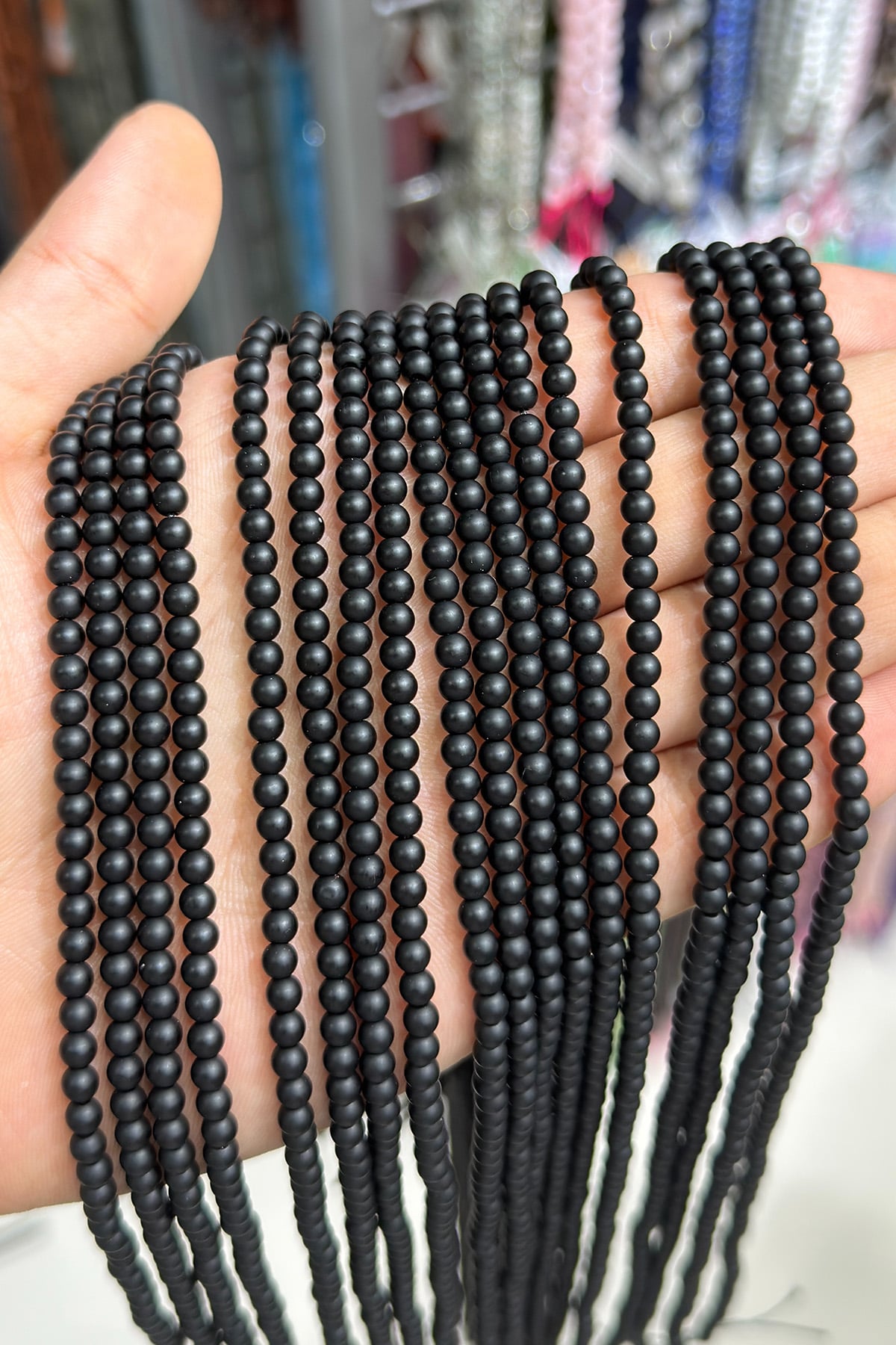 Oniks Taşı Küre Kesim Mat 4mm Doğal Taş Dizi [AA]