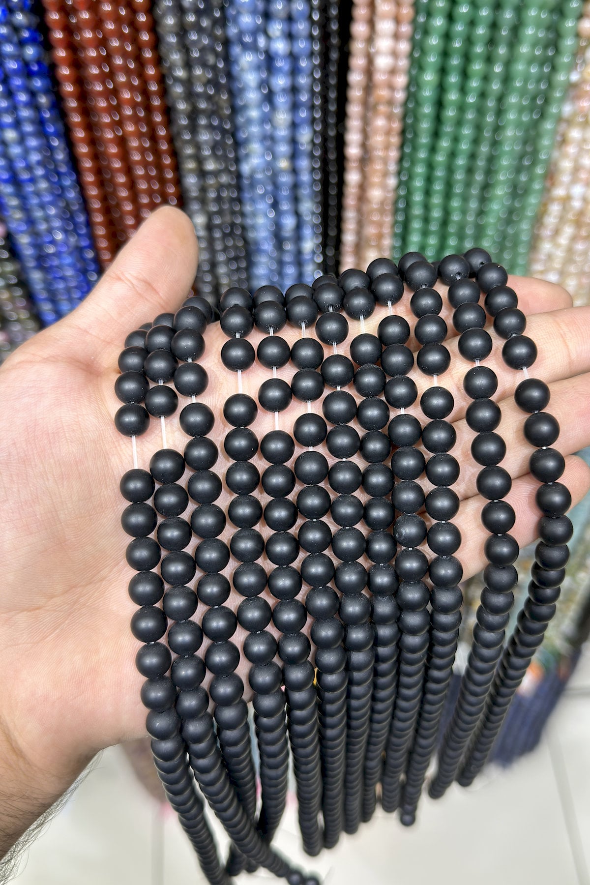 Oniks Taşı Küre Kesim Mat 8mm Doğal Taş Dizi