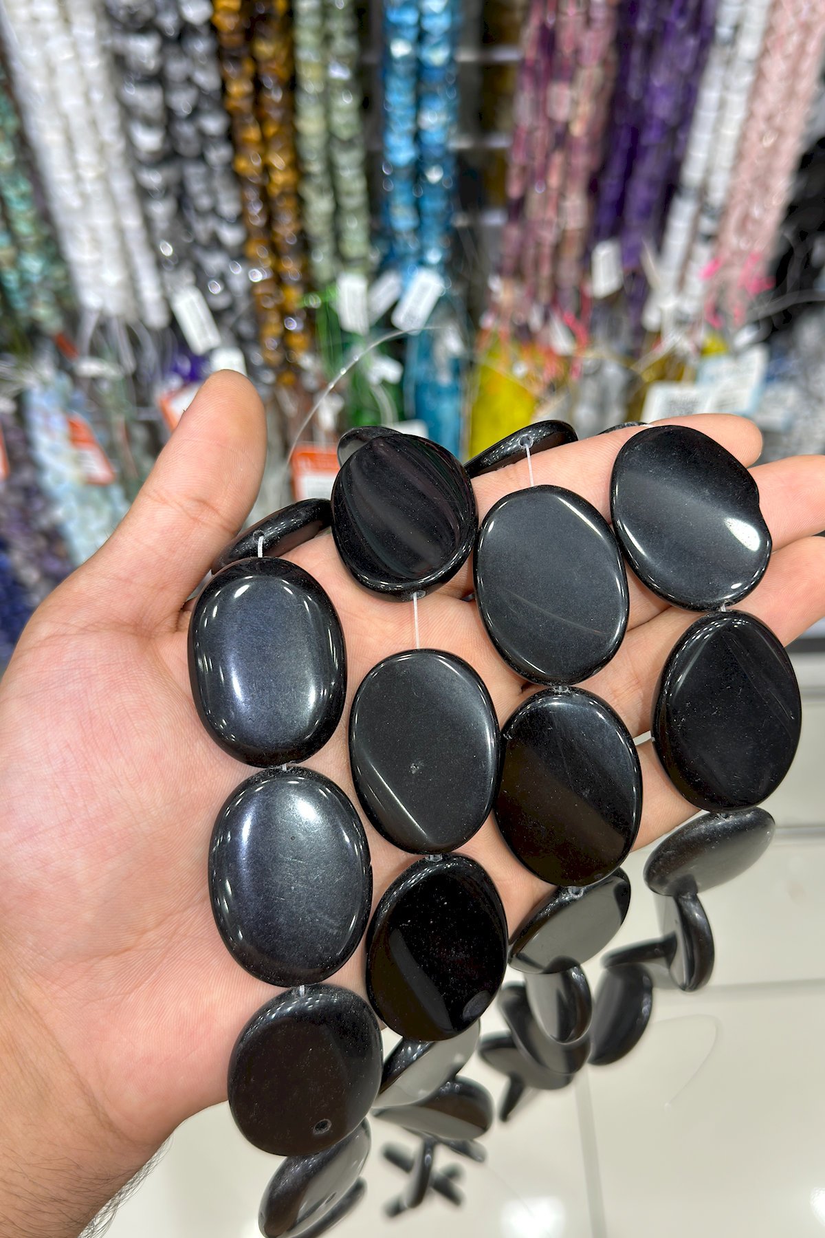 Onyx Natural Stone Oval Cut 30X40mm String Of Beads