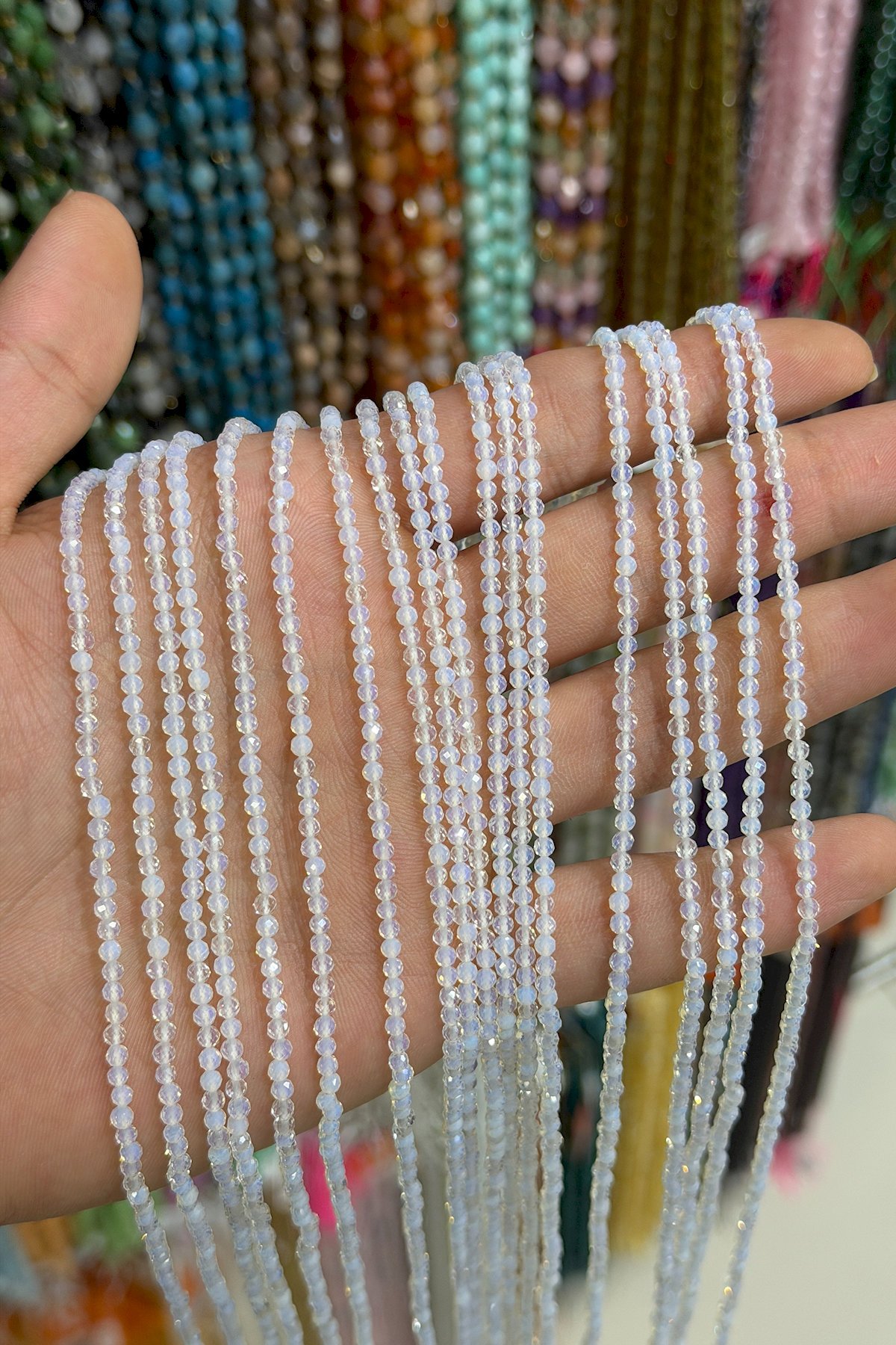 Opal Taşı Küre Faset Kesim 3mm Doğal Taş Dizi