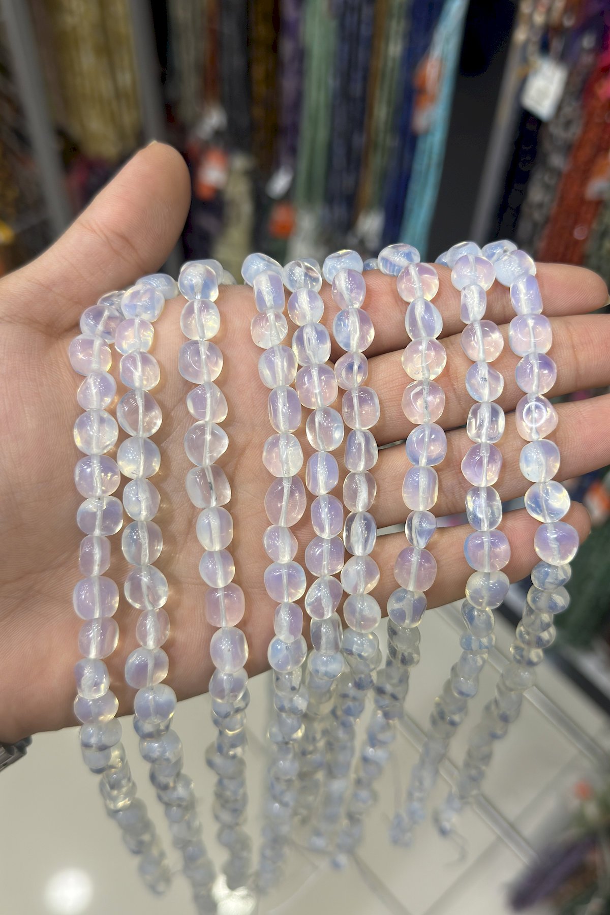 Opal Taşı Tımbıl Kesim Parlak 7x10mm Doğal Taş Dizi [AA]
