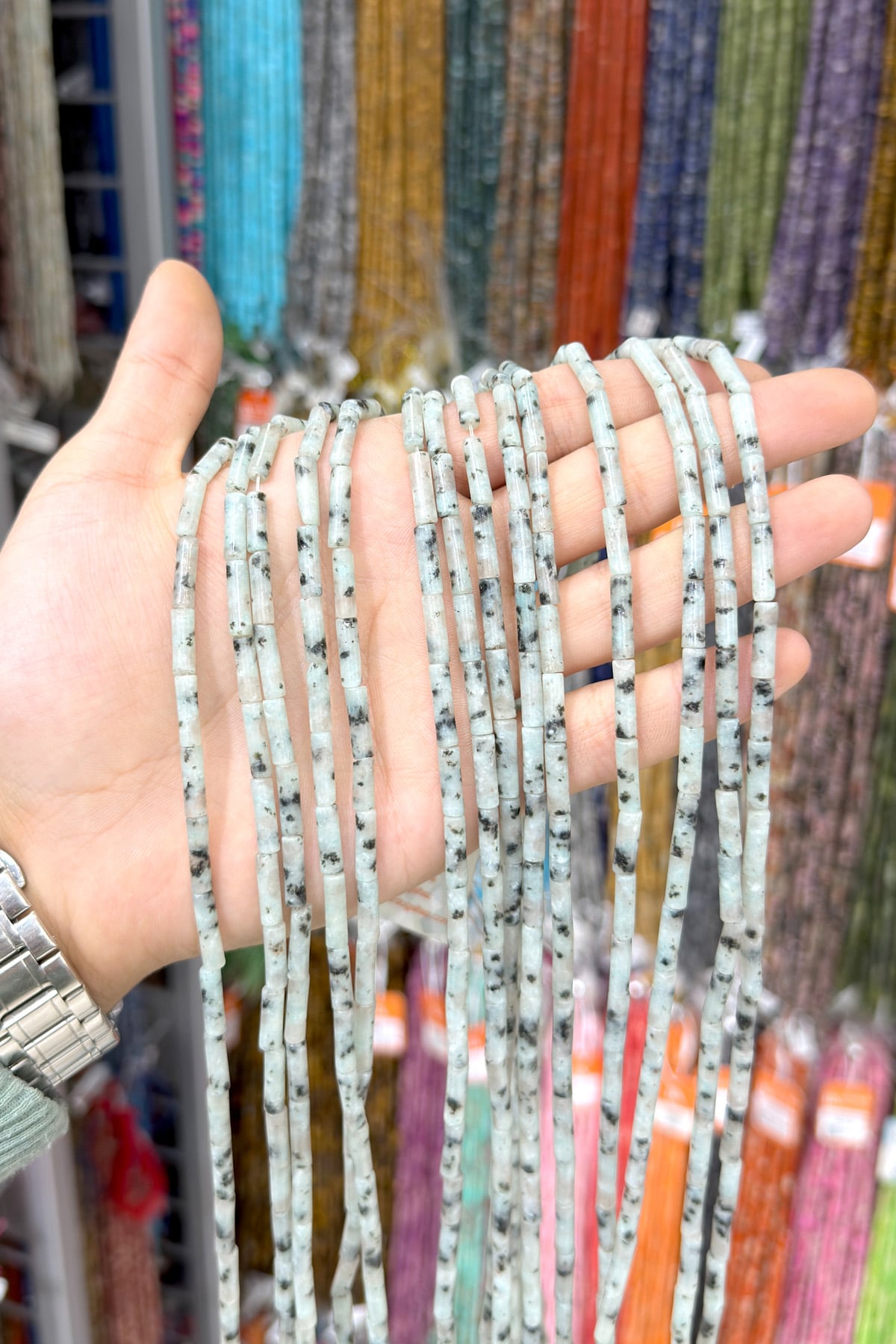 Opalit Doğal Taş Parlak Silindir Kesim 4x13mm Dizi [AA]