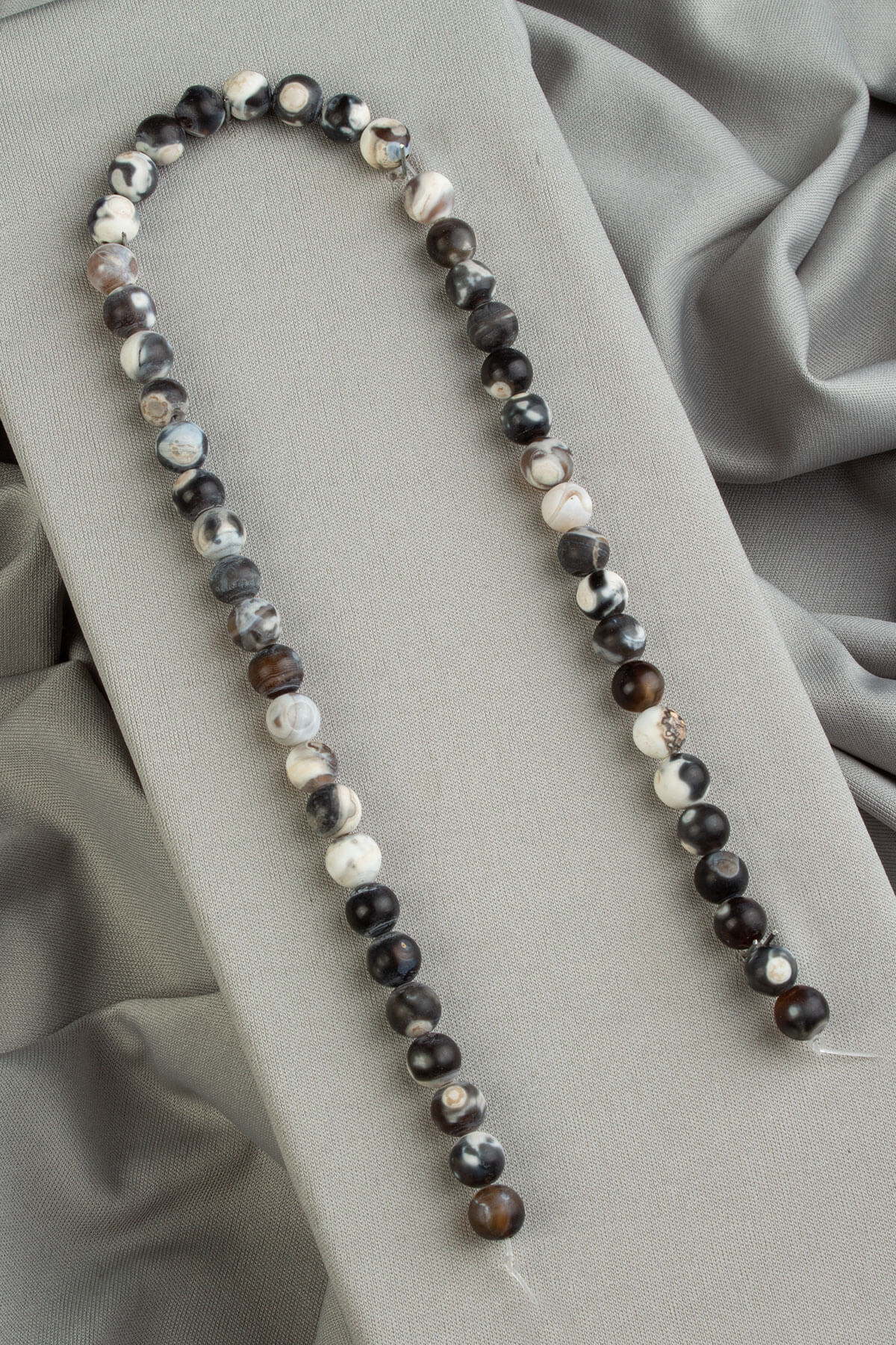 Pat Pat Akik Doğal Taş Mat Kahverengi Küre Kesim 8mm Dizi