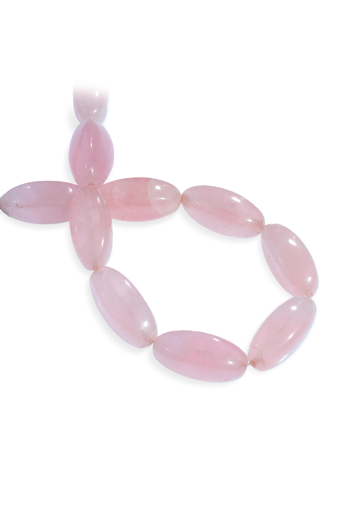 Pembe Kuvars Taşı Arpa Kesim 18x35mm Doğal Taş Dizi
