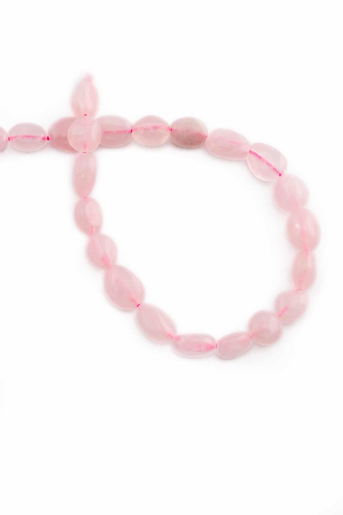 Pembe Kuvars Taşı Tımbıl Kesim 6x8mm Doğal Taş Dizi