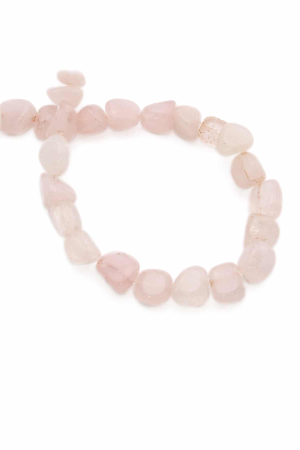 Pembe Kuvars Taşı Tımbıl Kesim 8x11mm Doğal Taş Dizi