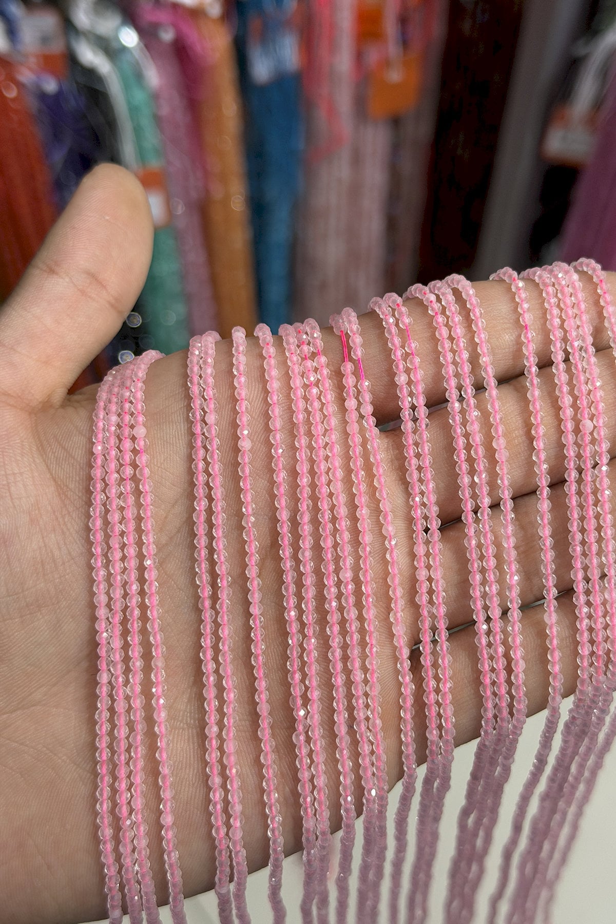 Pembe Kuvars Taşı Küre Kesim Parlak 2mm Doğal Taş Dizi