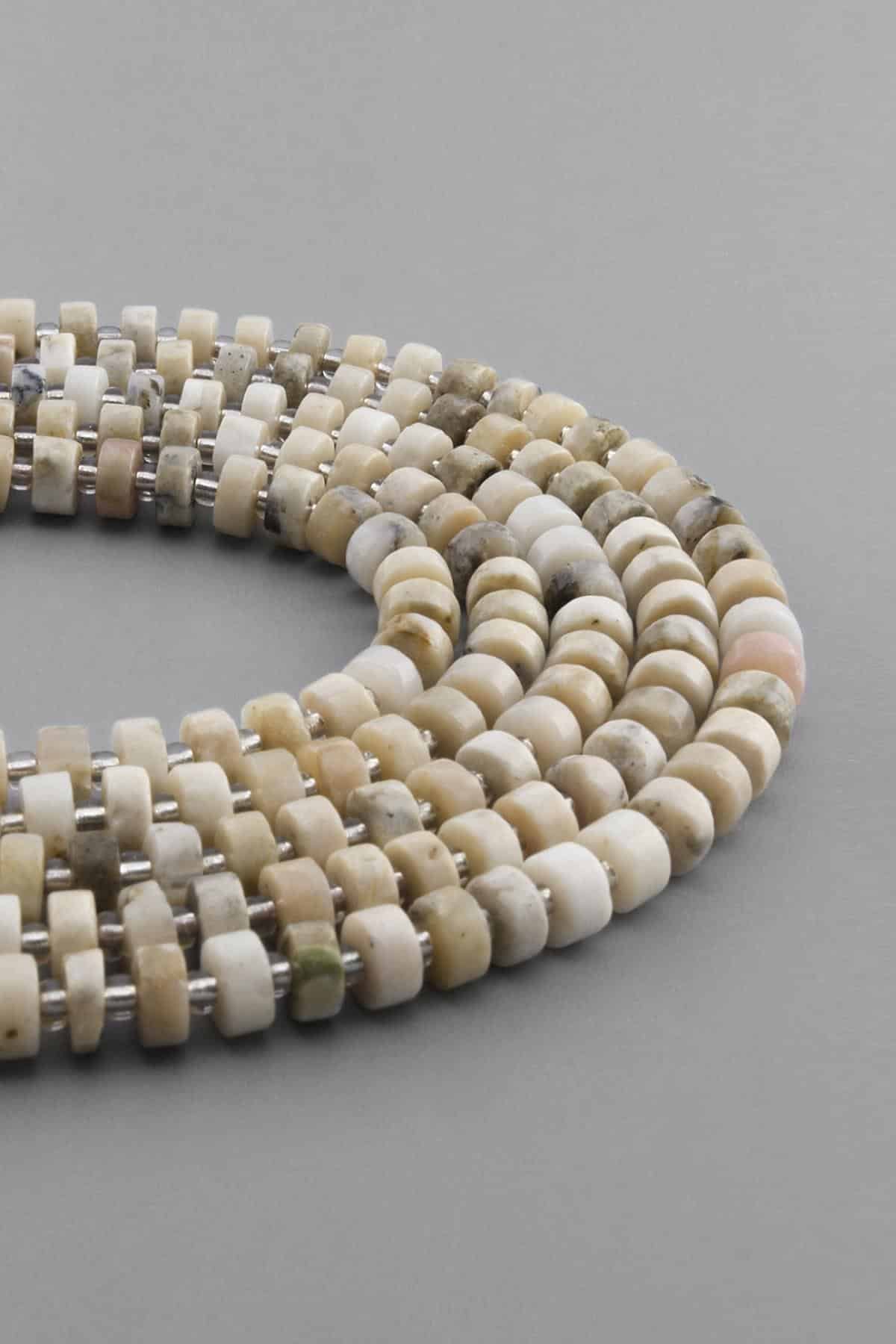 Opal Taşı Rondela Kesim Parlak Pembe 6x4mm Doğal Taş Dizi [AA]